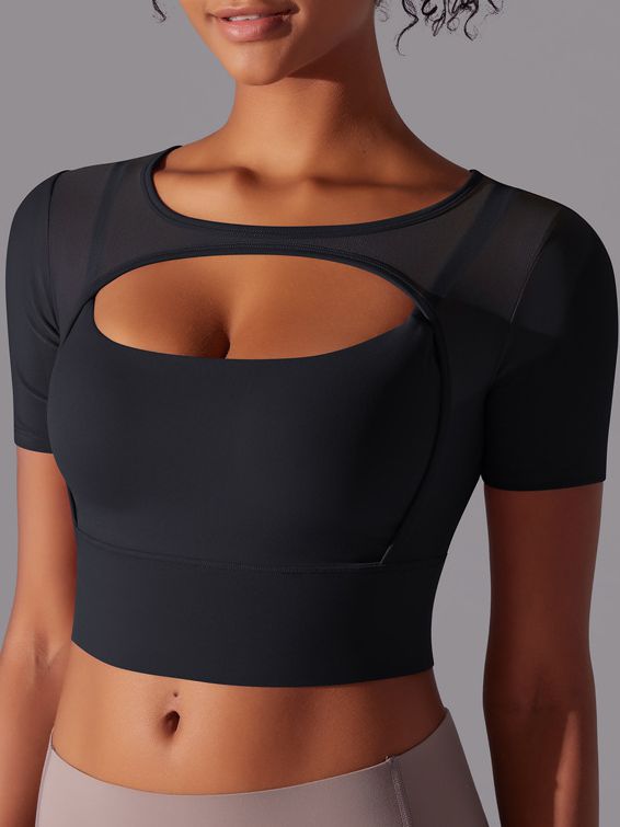 ZASUWA Women's Sexy Mesh Hollow Out Breathable Short Sleeve Tops - Perfect for Night Out, Party, and Summer Fashion
