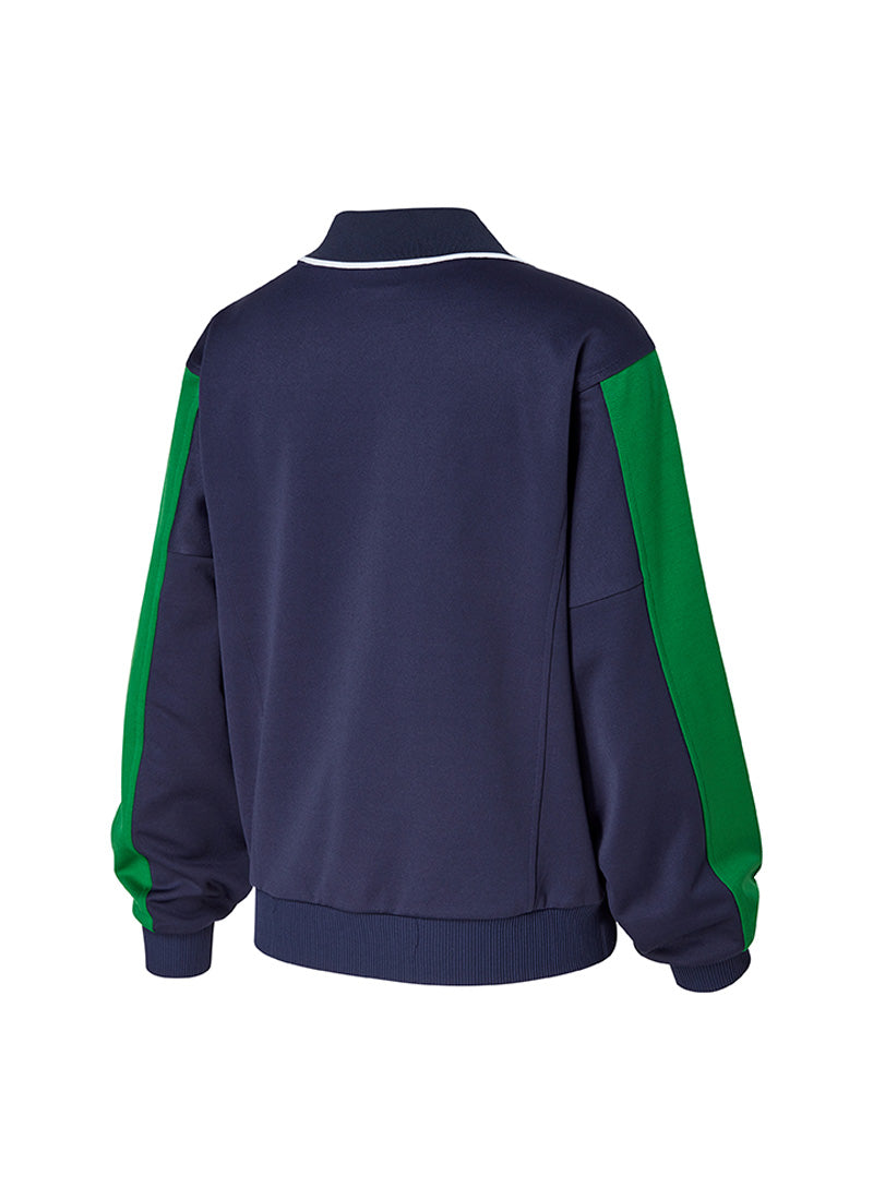 Trendy Color Block Collar Sweatshirt for Women | Stylish Pullover with Contrast Collar | Perfect for Casual Outfits, Streetwear & Fall Layering