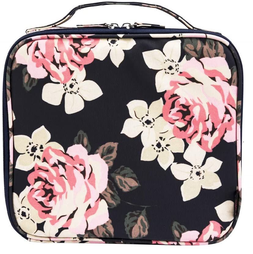 Doliva Professional Nylon Cosmetic Makeup Organizer Bag - Waterproof Travel Toiletry Case with Adjustable Compartments & PVC Zipper | Perfect for Makeup Storage, Travel Essentials, and Vanity Organization