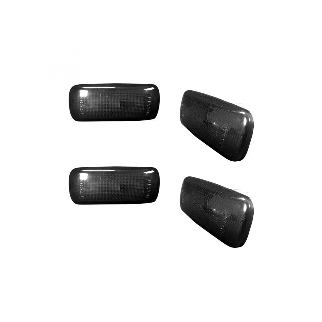 Recon Fender Lights for Dodge Ram 2010-2021 - Dually Fender Lenses with 2 Red & 2 Amber LED Lights - Smoked Lens & Black Trim (4-Piece Set) - Perfect for Off-Roading, Truck Customization & Night Visibility