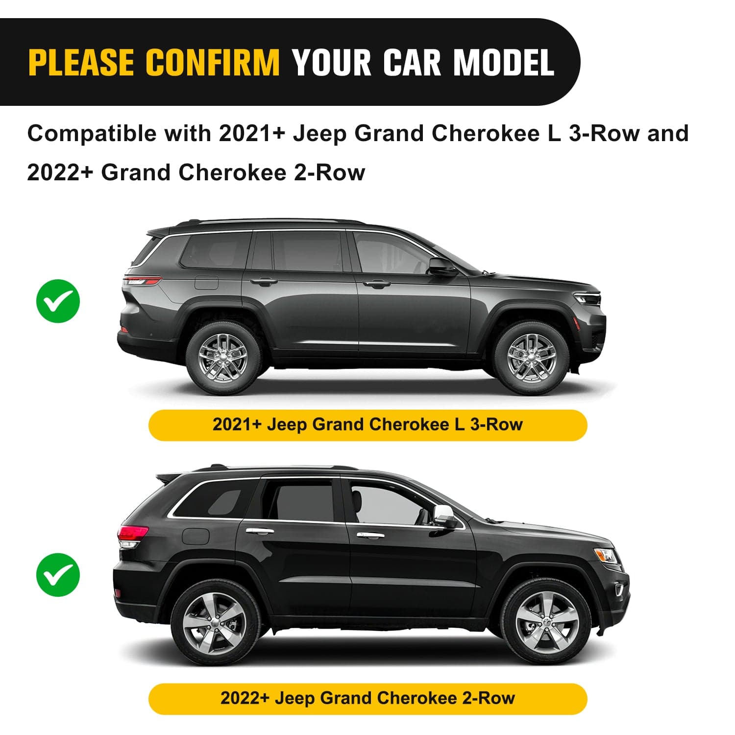 Heavy Duty Roof Rack Cross Bars for 2021-2023 Jeep Grand Cherokee L (3 Row) & WL (2 Row) - Universal Fit Cargo Carrier for Camping, Road Trips & Outdoor Adventures
