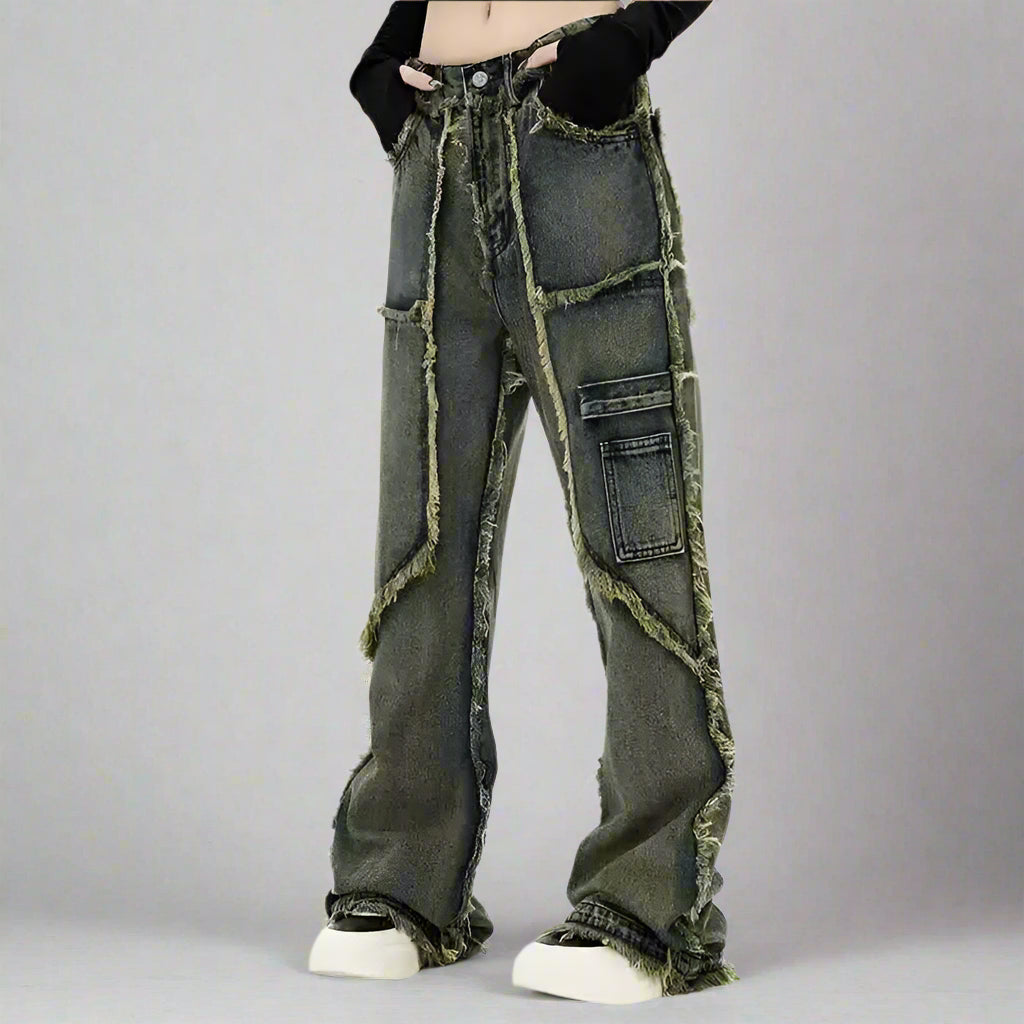 Men's Vintage American Rough Selvedge Denim Jeans - Heavyweight Straight Leg Loose Fit Trousers for Casual Wear | 2025 Spring Collection | Style 28W4102 | Perfect for Everyday Outfits and Retro Fashion Looks