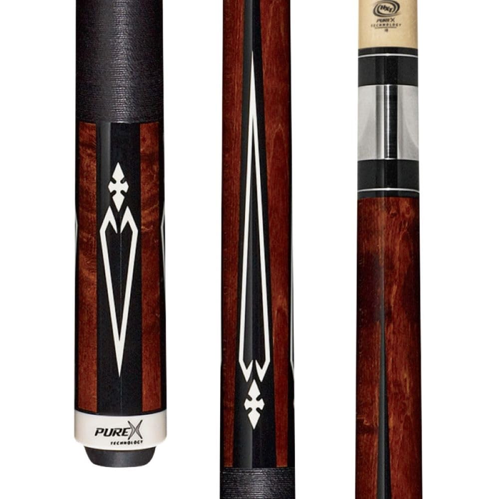 Premium HXT15 Pool Cue - Walnut-Stained Birds-Eye Maple with Black & White Diamond Inlays | Professional Billiard Stick for Tournament Play & Home Game Rooms
