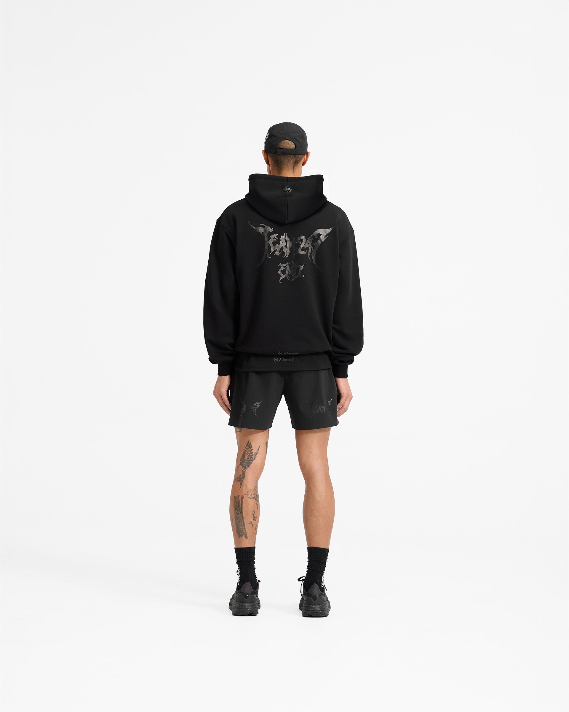 Team 247 X END Oversized Hoodie - Jet Black | Streetwear Fashion for Men & Women | Perfect for Casual Wear, Gym & Outdoor Activities
