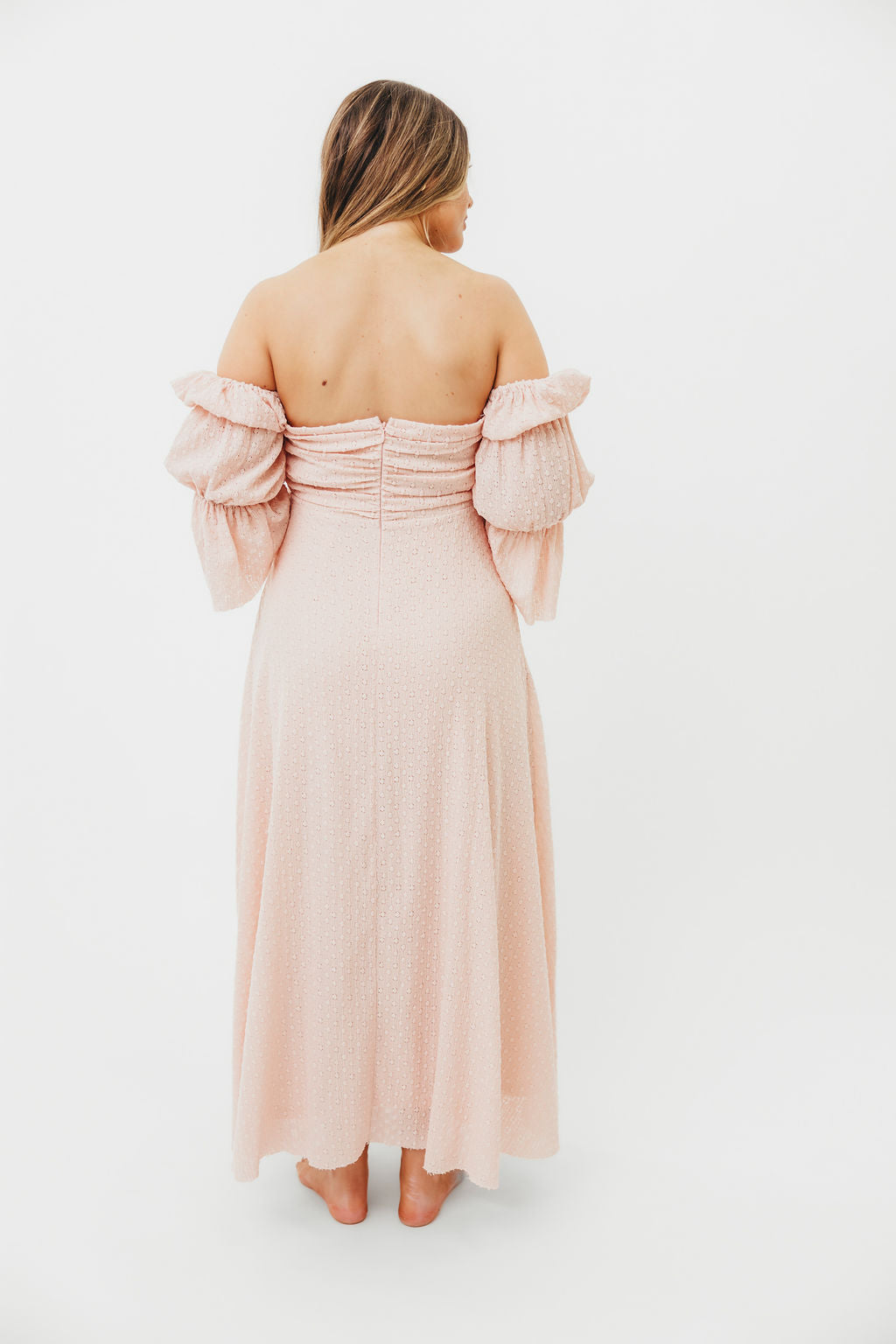 Corrine Tiered Sleeve Maxi Dress with Pockets - Ballerina Pink | Bump Friendly Maternity Dress | Perfect for Weddings, Baby Showers & Summer Vacations