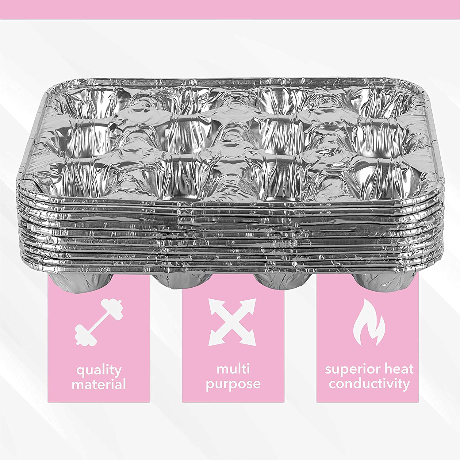 200-Pack Disposable Aluminum 12-Cavity Mini Muffin Foil Pans - Perfect for Baking Cupcakes, Muffins & Desserts at Home, Parties & Catering Events