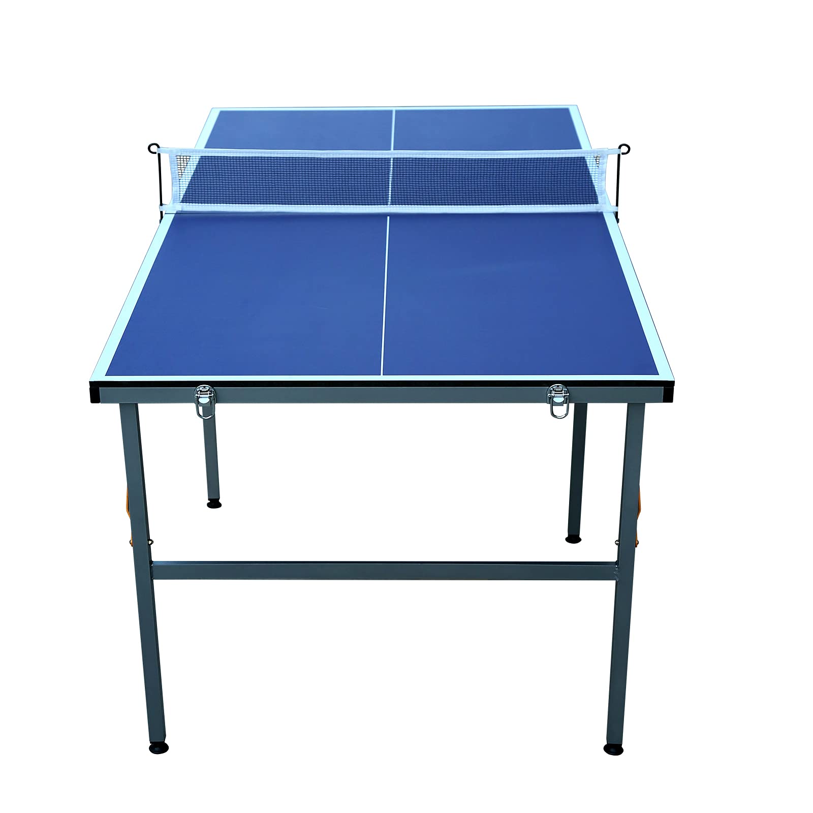 Foldable Mid-Size Table Tennis Table Set with Net, 2 Paddles & 3 Balls - Indoor/Outdoor Portable Ping Pong Table for Home, Office, Backyard & Party Games