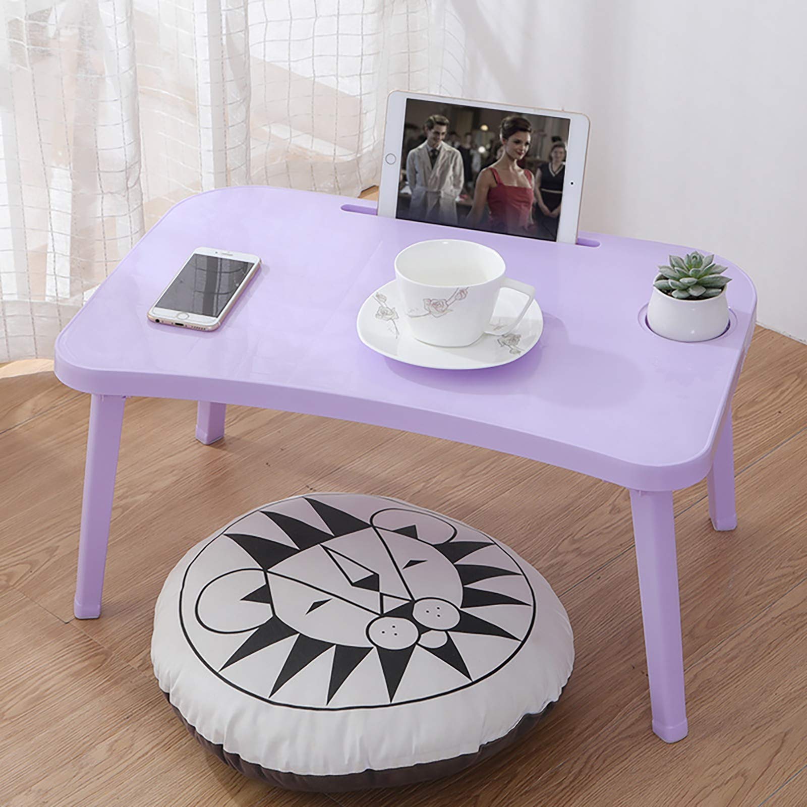 QWEASDF Portable Laptop Bed Tray - Adjustable Folding Table for Couch, Sofa & Floor Use - Breakfast Tray, Dining Table & Notebook Stand - Perfect for Dorm Rooms, Kids & Reading in Bed (4 Adjustable Heights) - Ideal for Home Office, Remote Work & Cozy Movie Nights