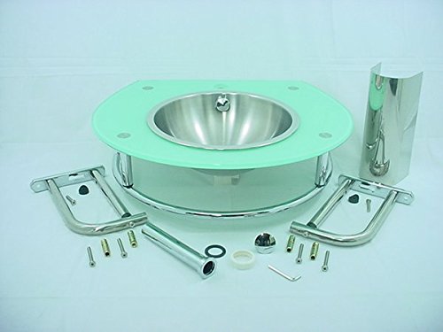 Sea Foam Glass Bathroom Vanity Sink - Stainless Steel Bowl with Modern Design for Bathroom & Powder Room - Perfect for Home, Hotel, and Spa Decor