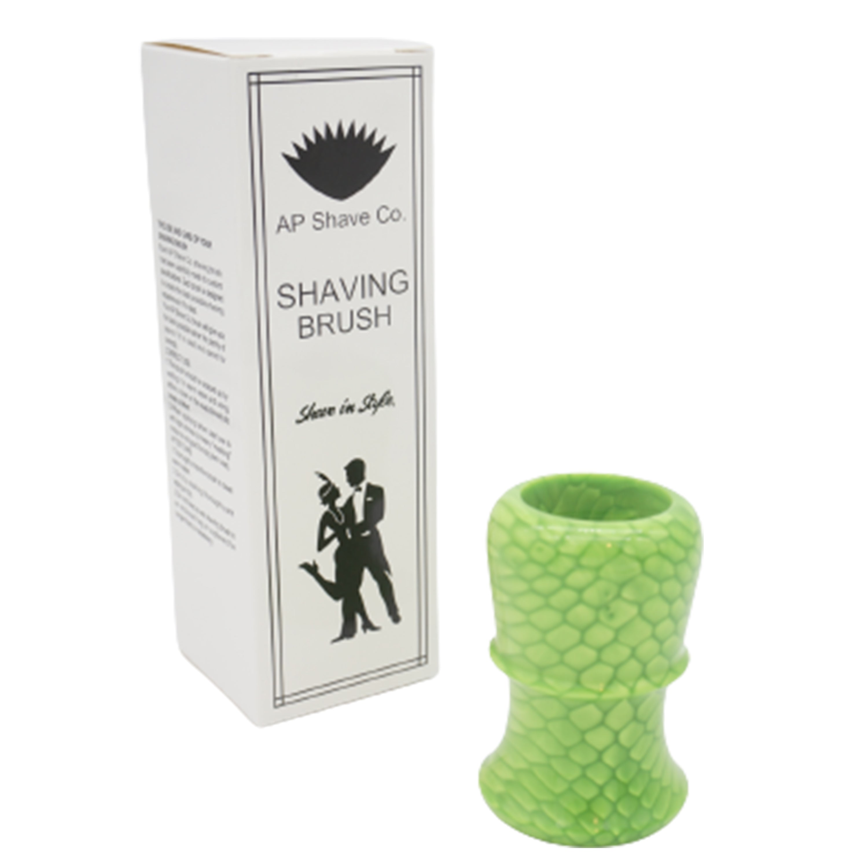 Premium Handmade Green Snakeskin Shaving Brush Handle - Fits 24mm & 26mm Knots - Perfect for Wet Shaving & Grooming Gifts for Men