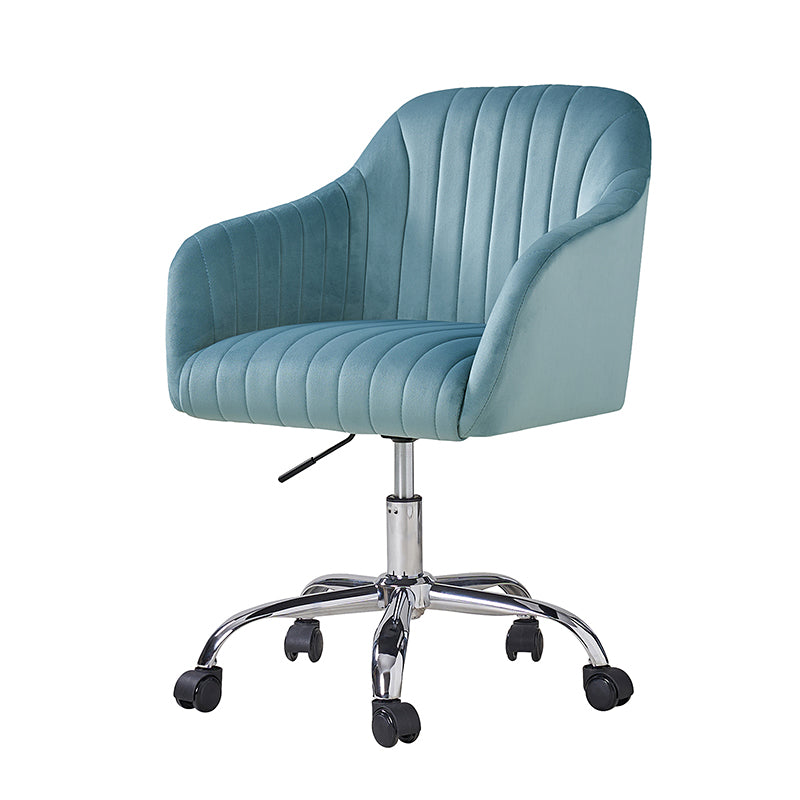 Theo Modern Velvet Office Chair with Tufted Back - Ergonomic Desk Chair for Home & Office Workspace, Comfortable Computer Gaming Chair for Long Hours Sitting