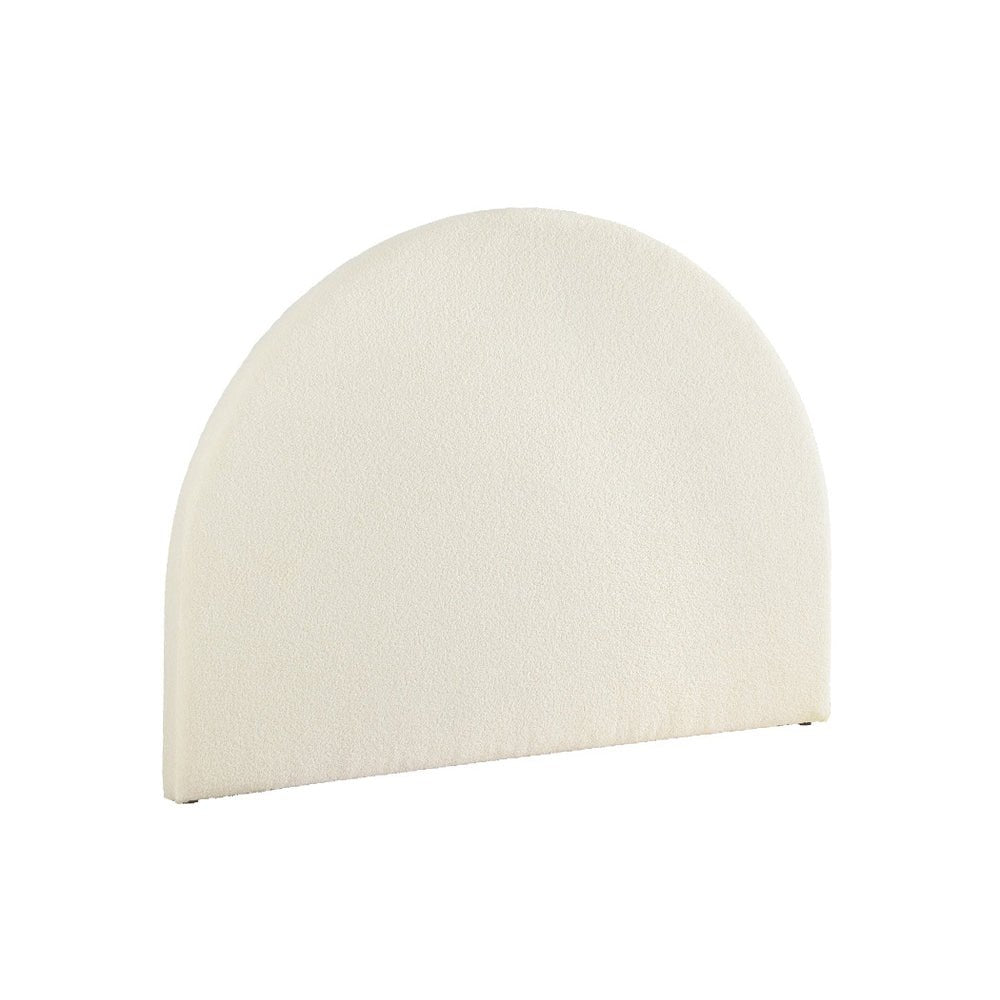 Boucle Upholstered Queen Bed Headboard in White - Elegant Bedroom Decor for Modern & Cozy Spaces