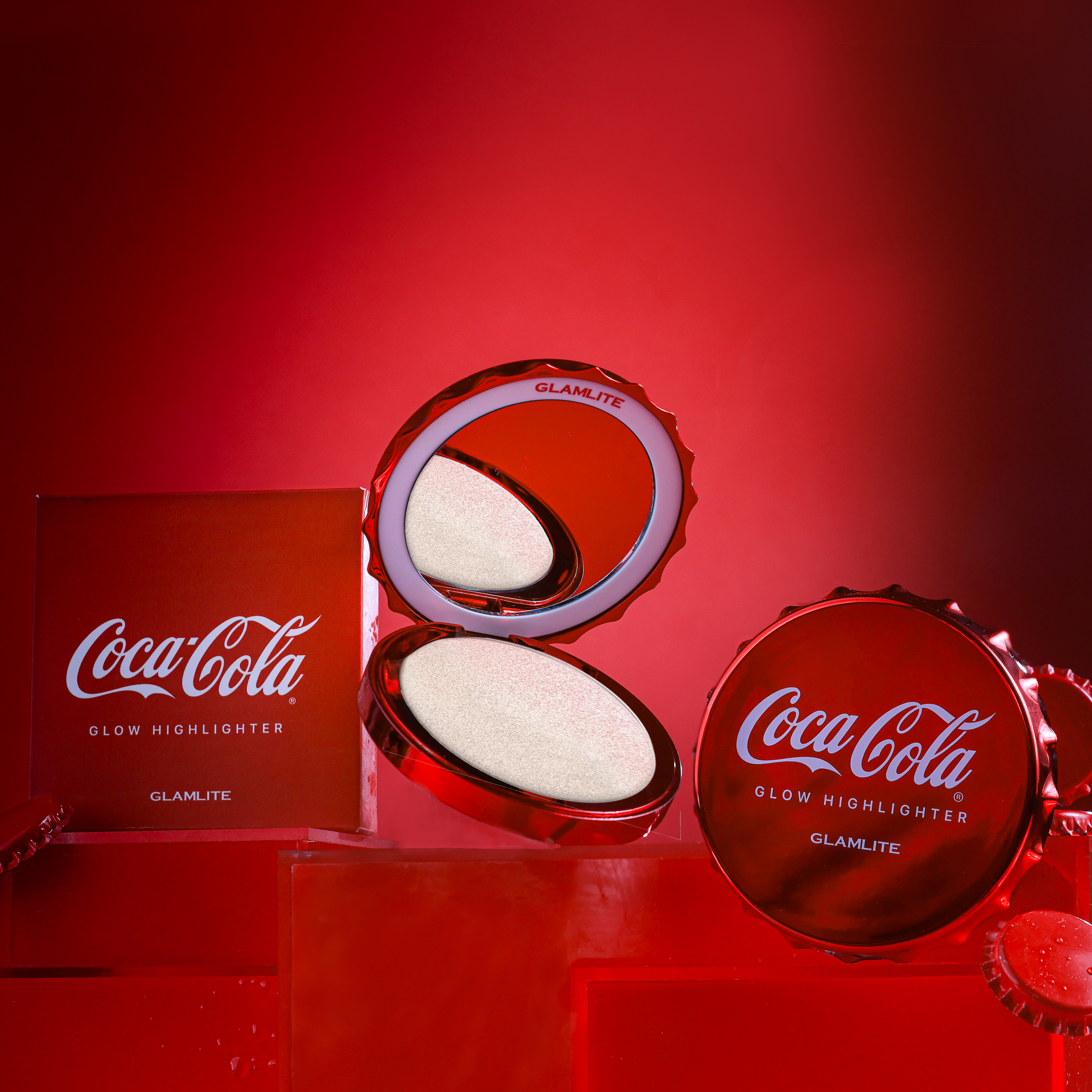 Glamlite x Coca Cola PR Box Full Collection - Limited Edition Makeup Set with Eyeshadow Palette & Lip Gloss - Perfect for Cosplay, Halloween, and Themed Parties