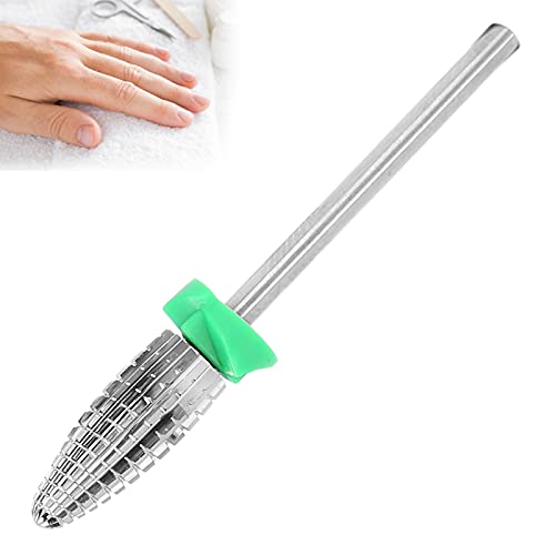 Professional Tungsten Steel Nail Drill Bits & Polishing Grinding Heads - Durable Manicure Pedicure Tools for Home & Salon Use - Perfect for Nail Art, Acrylics & Gel Polish Application (Green)