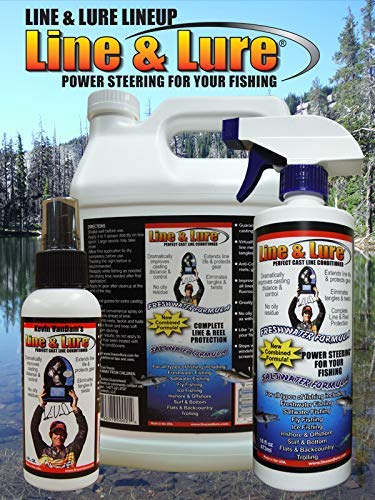 KVD Line and Lure Conditioner Spray - Best Fishing Line Treatment for Freshwater & Saltwater Reels, Rods & Tackle Kits | Works on Braid, Monofilament & Fluorocarbon Lines | Extends Line Life & Improves Casting Performance for Bass, Trout & Saltwater Fishing