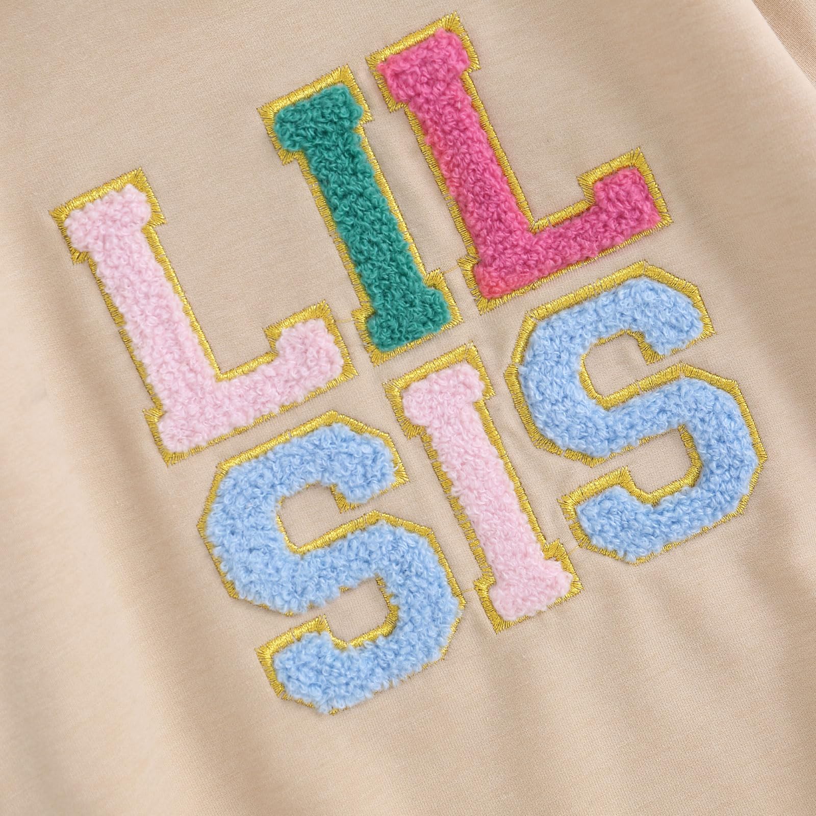 Baby Girl Fall Outfit - Cute Letter Embroidery Sweatshirt Romper Jumpsuit for Newborns & Toddlers | Big Sis Lil Sis Matching Winter Clothes for Family Photos & Holiday Outfits