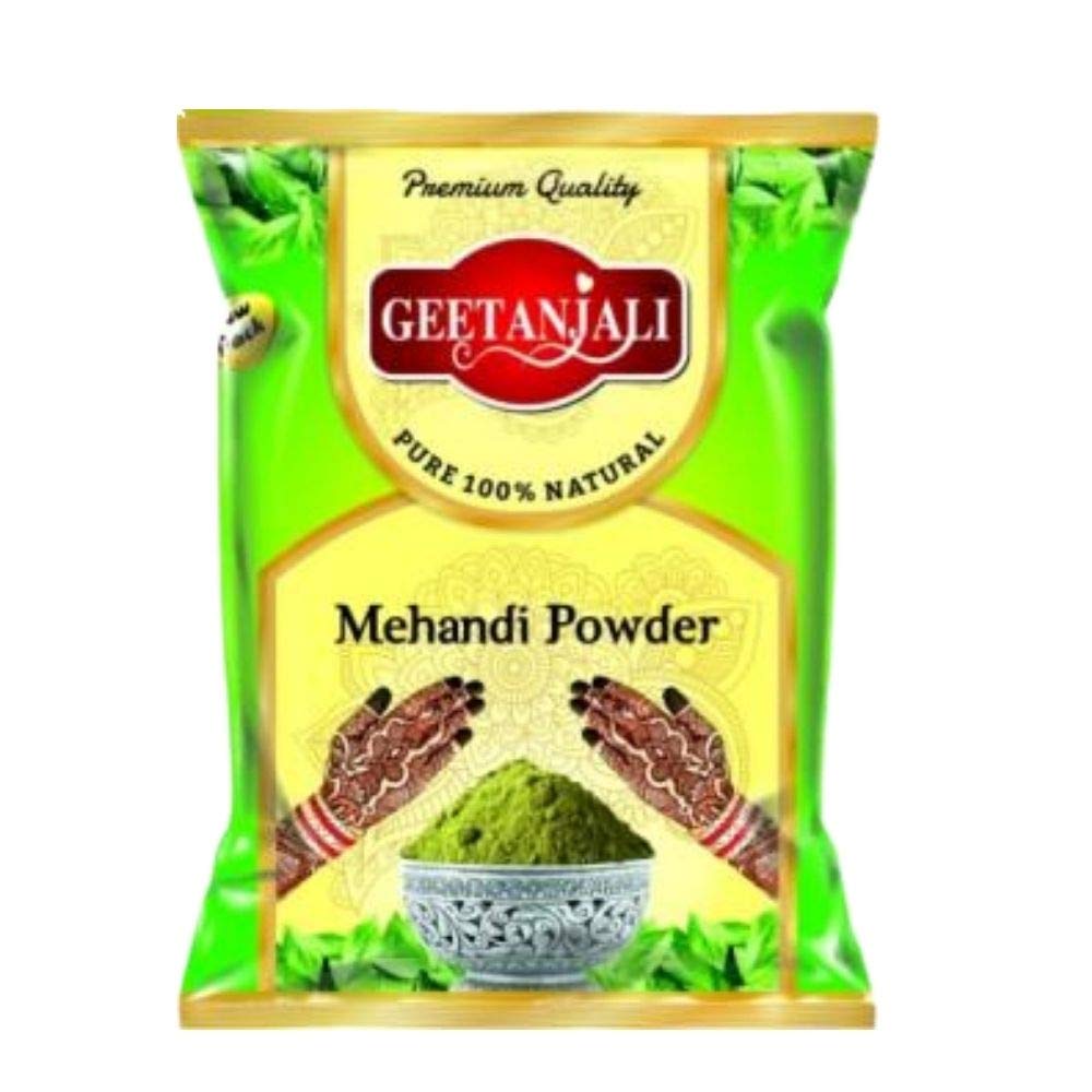 100% Natural Geetanjali Henna Powder for Hair Growth & Color - Herbal Hair Dye & Conditioner - Rajasthani Mehandi for Hand Design - 400g Pack for Men & Women - Perfect for DIY Hair Care & Bridal Mehndi Art