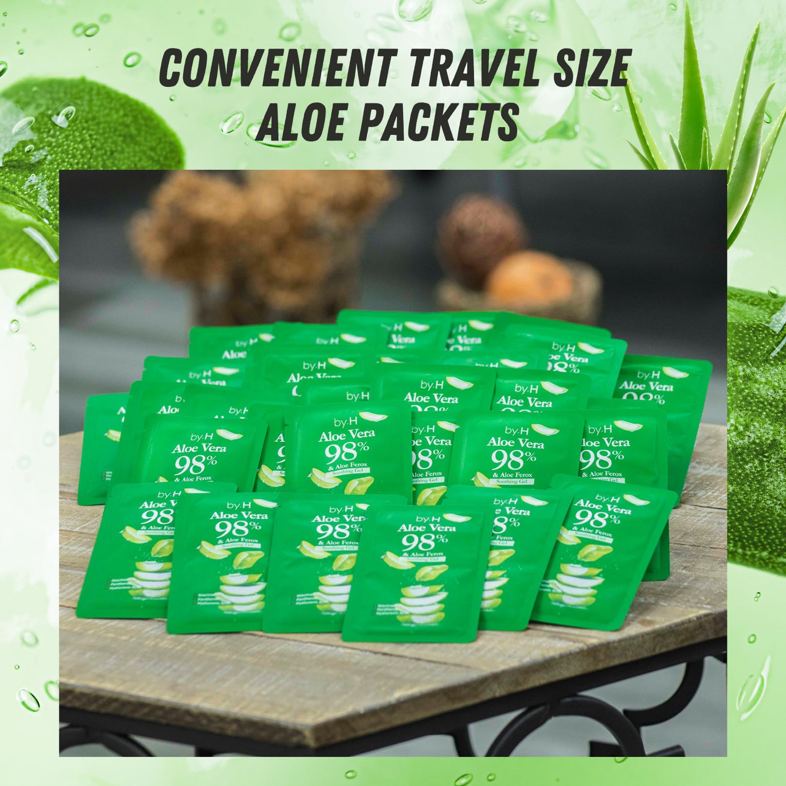 Organic Aloe Vera Gel Pouch (30 Pack) - Soothing Face & Body Gel for Sunburn Relief, Sensitive Skin Care - Non-Sticky Cooling Formula | Travel-Friendly Pure Aloe Vera Extract for After Sun Care, Skin Hydration & First Aid