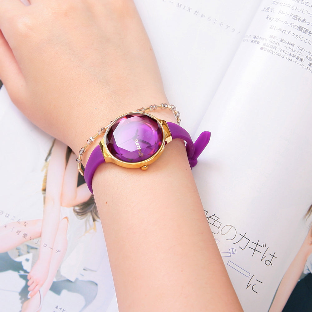 Orchard Gem Watch with Genuine Amethyst Stone - Elegant Purple Crystal Watch for Women | Perfect for Everyday Wear, Office, and Special Occasions
