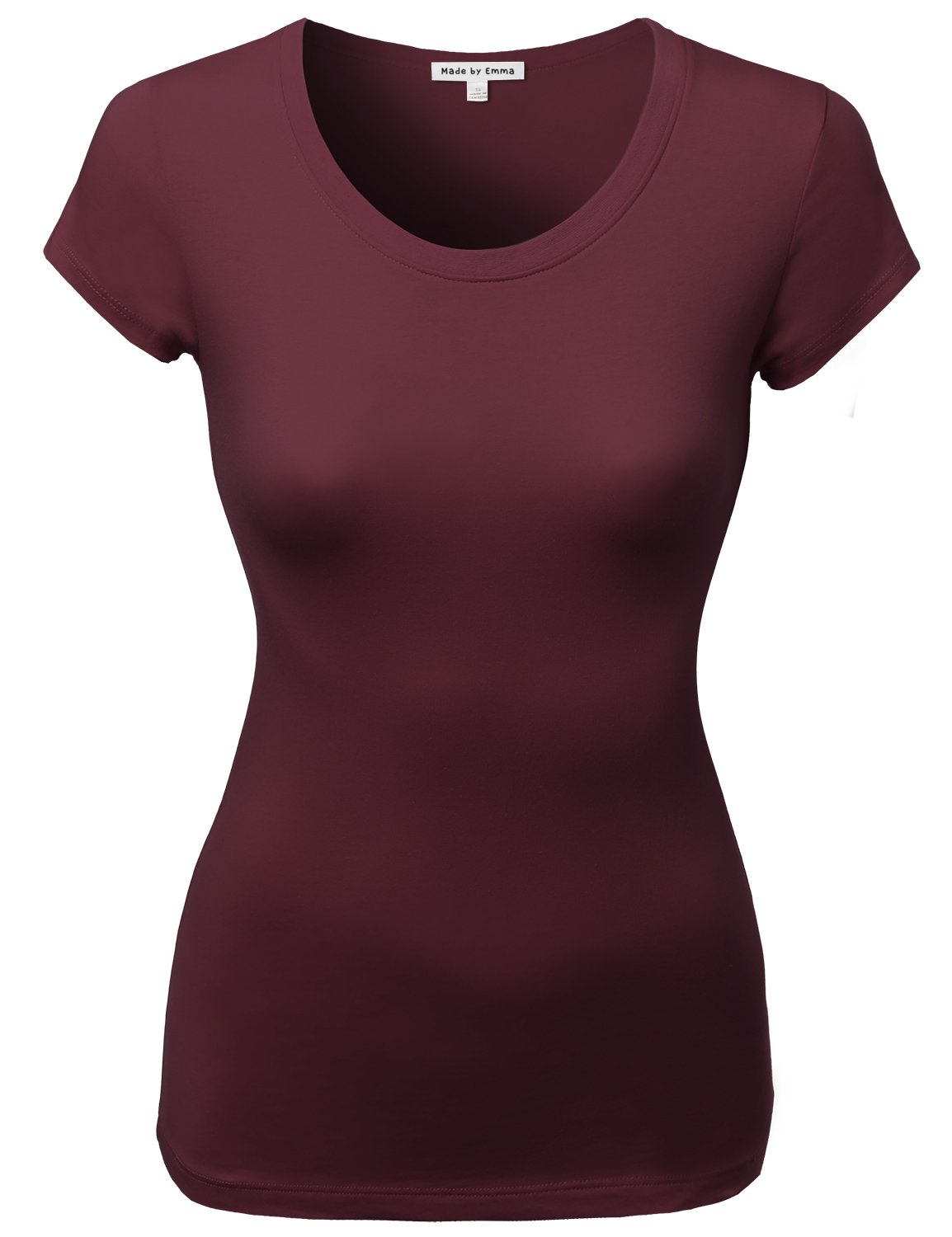 Emma Women's Basic Solid Cotton Crew Neck Cap Sleeve T-Shirt - Soft Everyday Casual Tee for Work, Lounge & Weekend Outfits