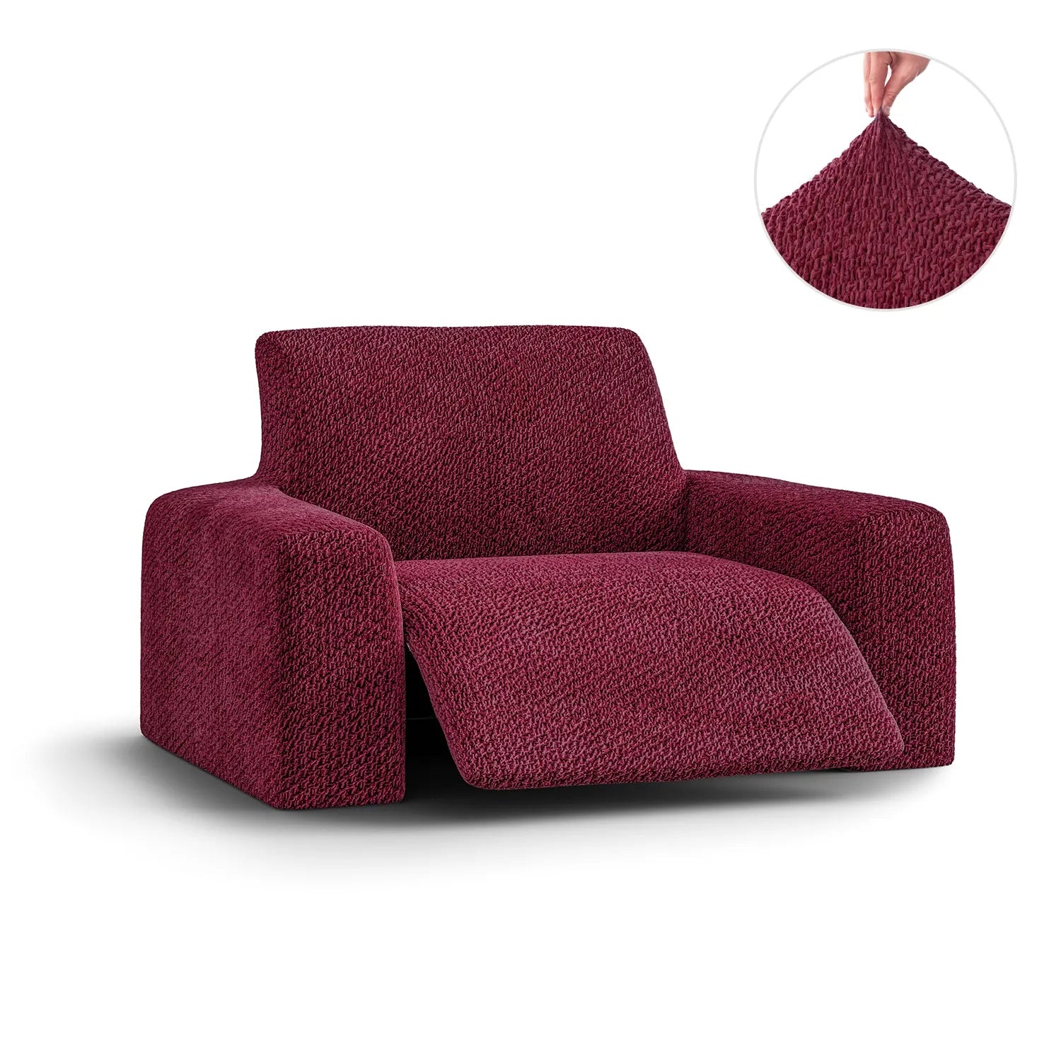 Velvet Reclining Armchair Slipcover - Soft Stretch Fabric Cover for Living Room, Bedroom, or Office - Easy to Install & Machine Washable