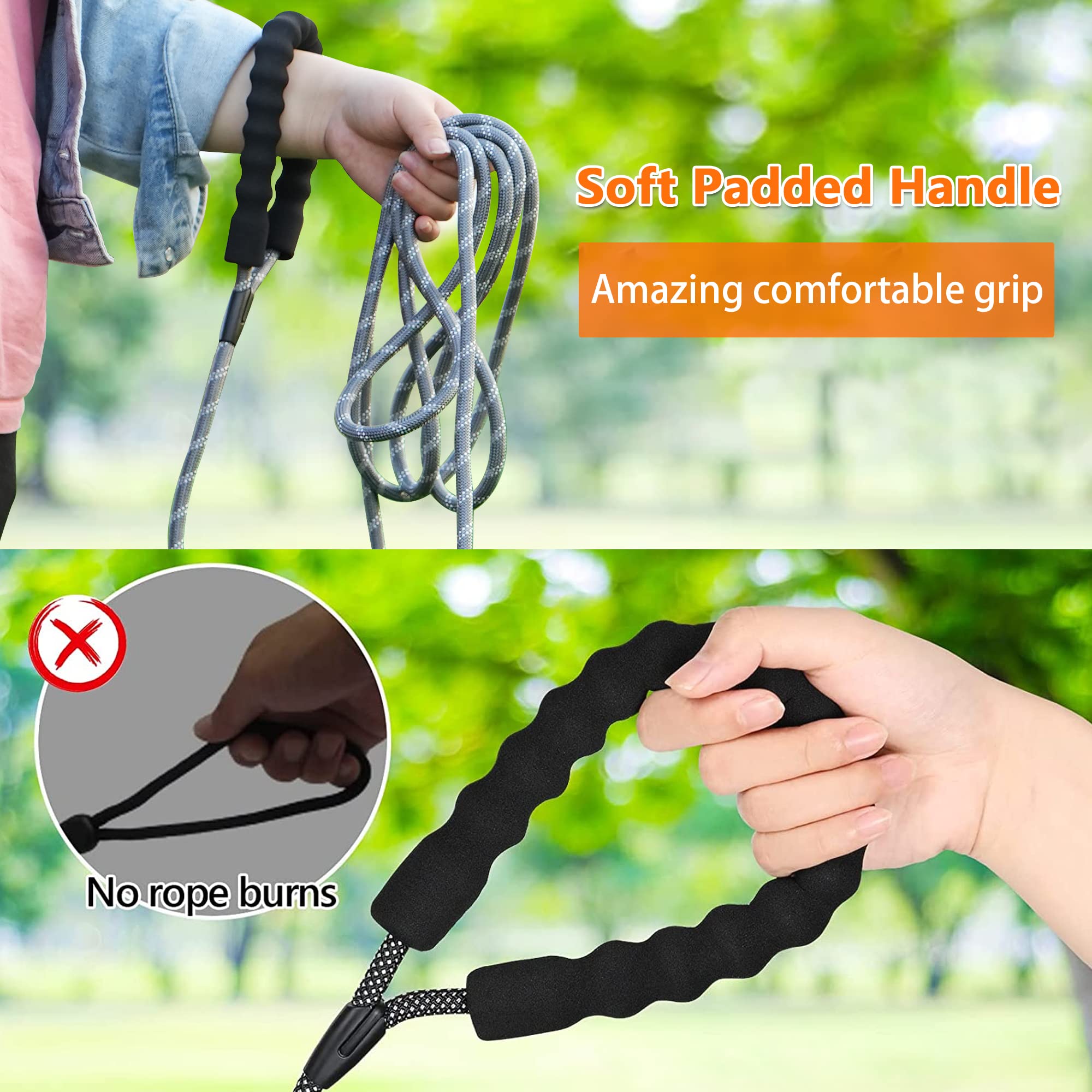Heavy Duty 30FT Reflective Dog Leash with Swivel Locking Hook & Padded Handle - Strong Nylon Leash for Walking, Training, Hunting, Camping - Perfect for Small, Medium & Large Dogs - Outdoor, Backyard & Daily Use