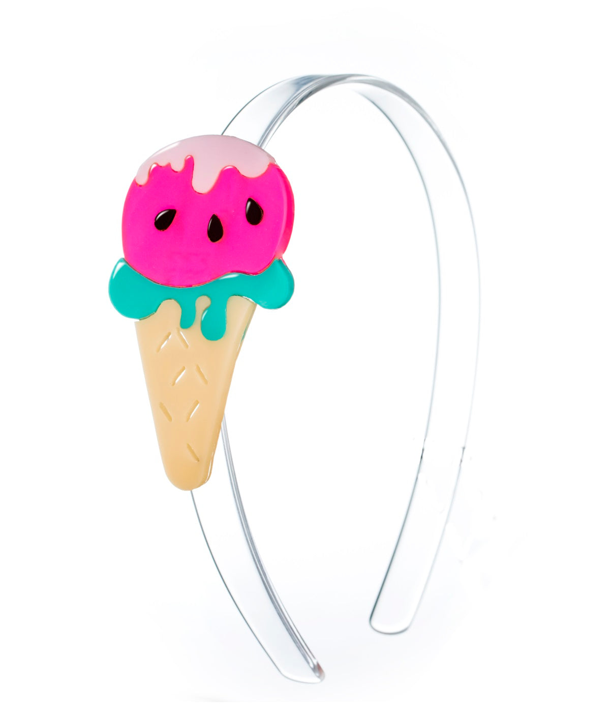 Lilies & Roses NY Watermelon Ice Cream Headband - Cute Floral Hair Accessory for Women & Girls - Perfect for Summer, Parties, and Photo Shoots