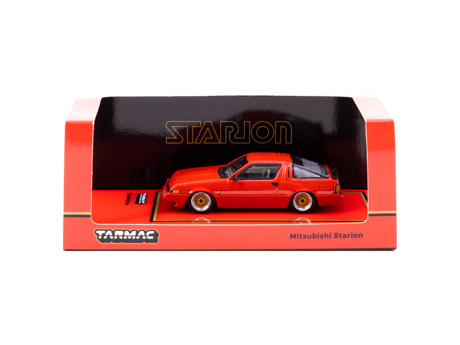Tarmac Works 1/64 Scale Mitsubishi Starion Diecast Model Car - Bright Red Collectible Toy for Adults & Kids - Perfect for Display, Racing Games & Car Enthusiast Collections (ROAD64 Series)