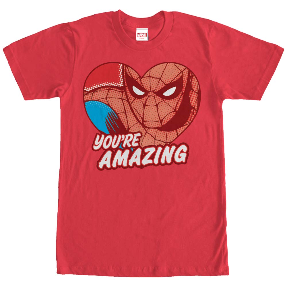Marvel Spider-Man Amazing Heart Graphic T-Shirt for Men | Superhero Comic Tee | Casual Wear & Cosplay