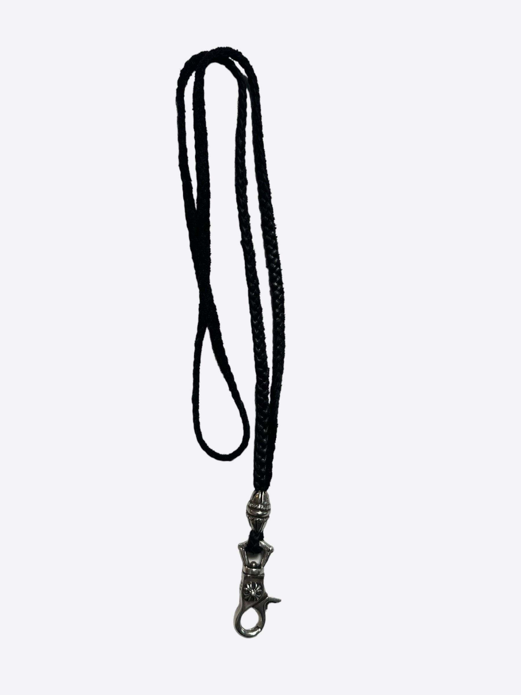 Chrome Hearts Black & Silver Hook Lanyard - Stylish & Durable Neck Strap for Keys, ID Badges & Accessories - Perfect for Work, Travel & Everyday Use
