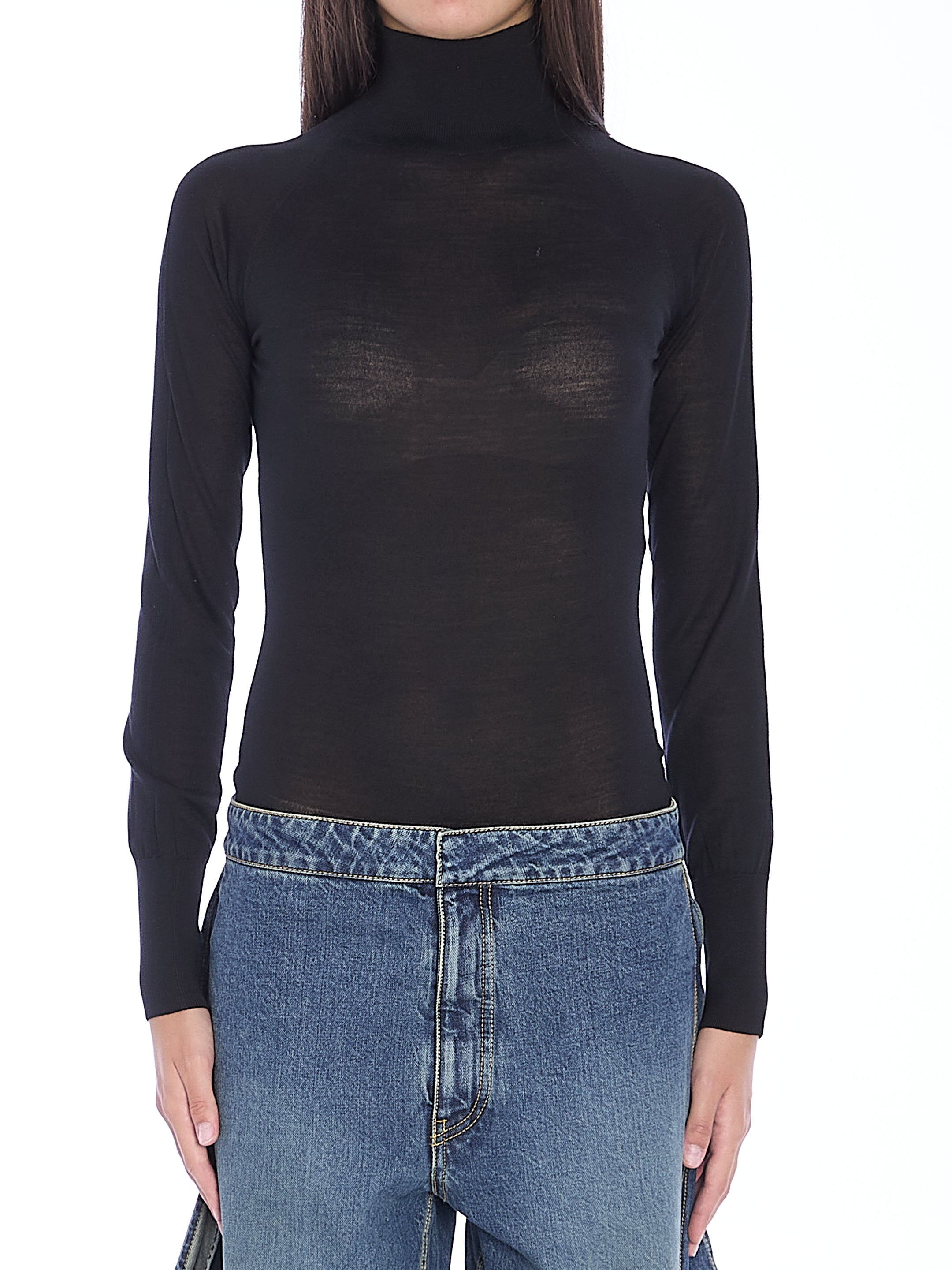 Alaia Sheer Knit Bodysuit for Women - Sexy Lingerie & Layering Top for Night Out, Date Night, and Special Occasions