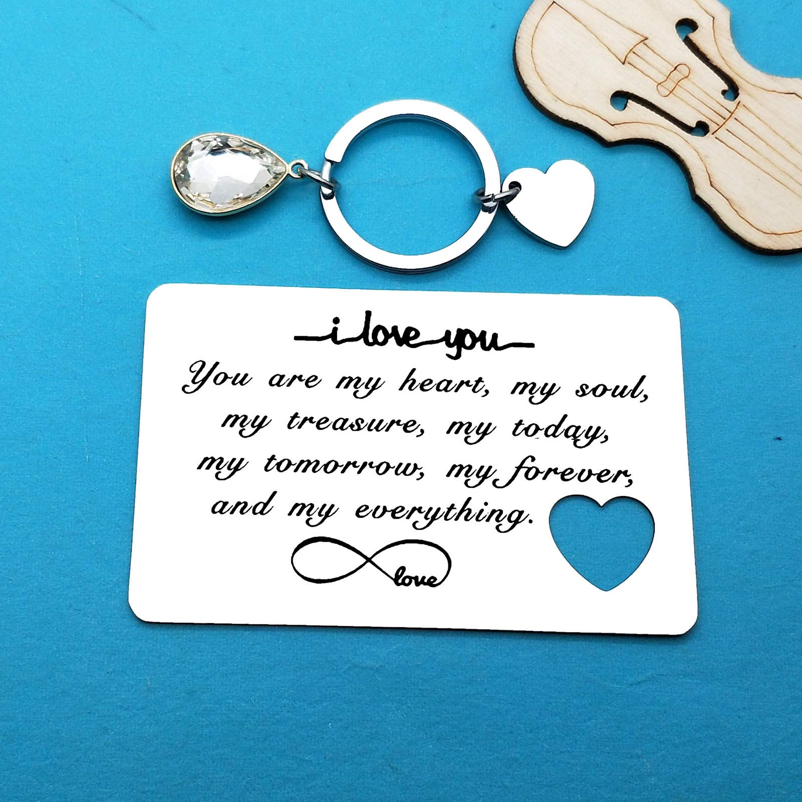 **Personalized Engraved Wallet Insert Card - Romantic Gift for Boyfriend, Husband, Fiance - I Love You Anniversary, Christmas, Birthday & Valentine's Day Gift for Men - Perfect for Weddings, Proposals & Special Occasions**