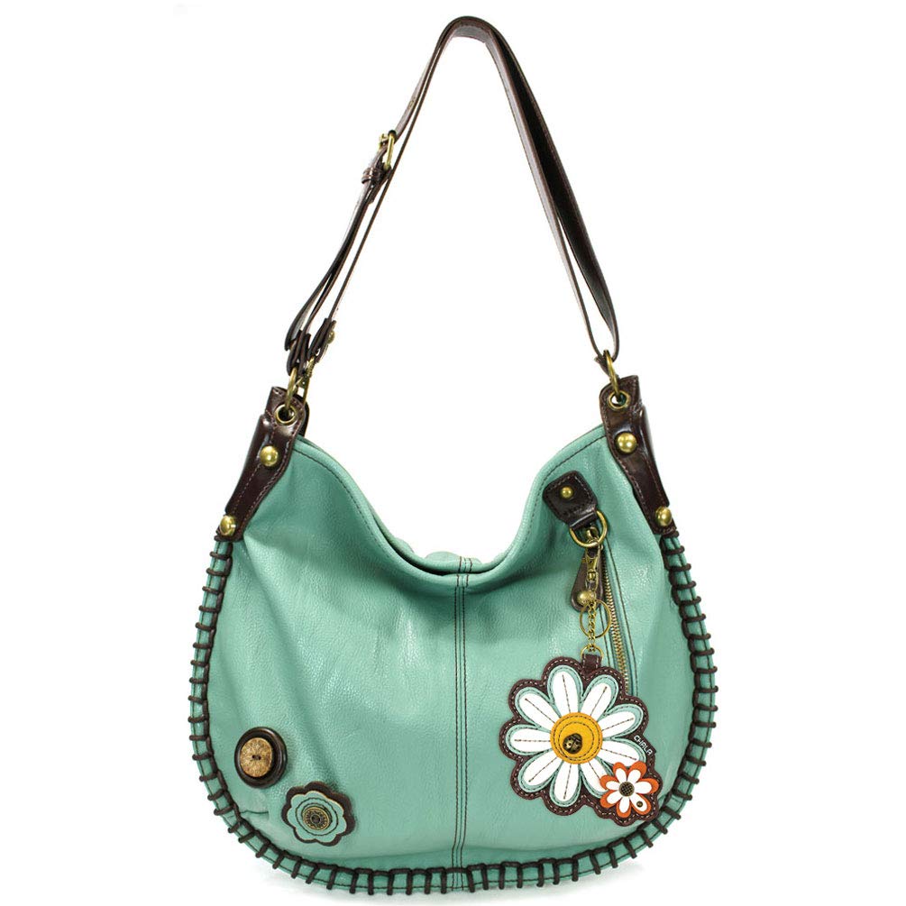 Chala Stylish Soft Large Shoulder or Crossbody Handbag with Key Fob - Teal Green Casual Purse for Women | Perfect for Work, Travel & Everyday Use