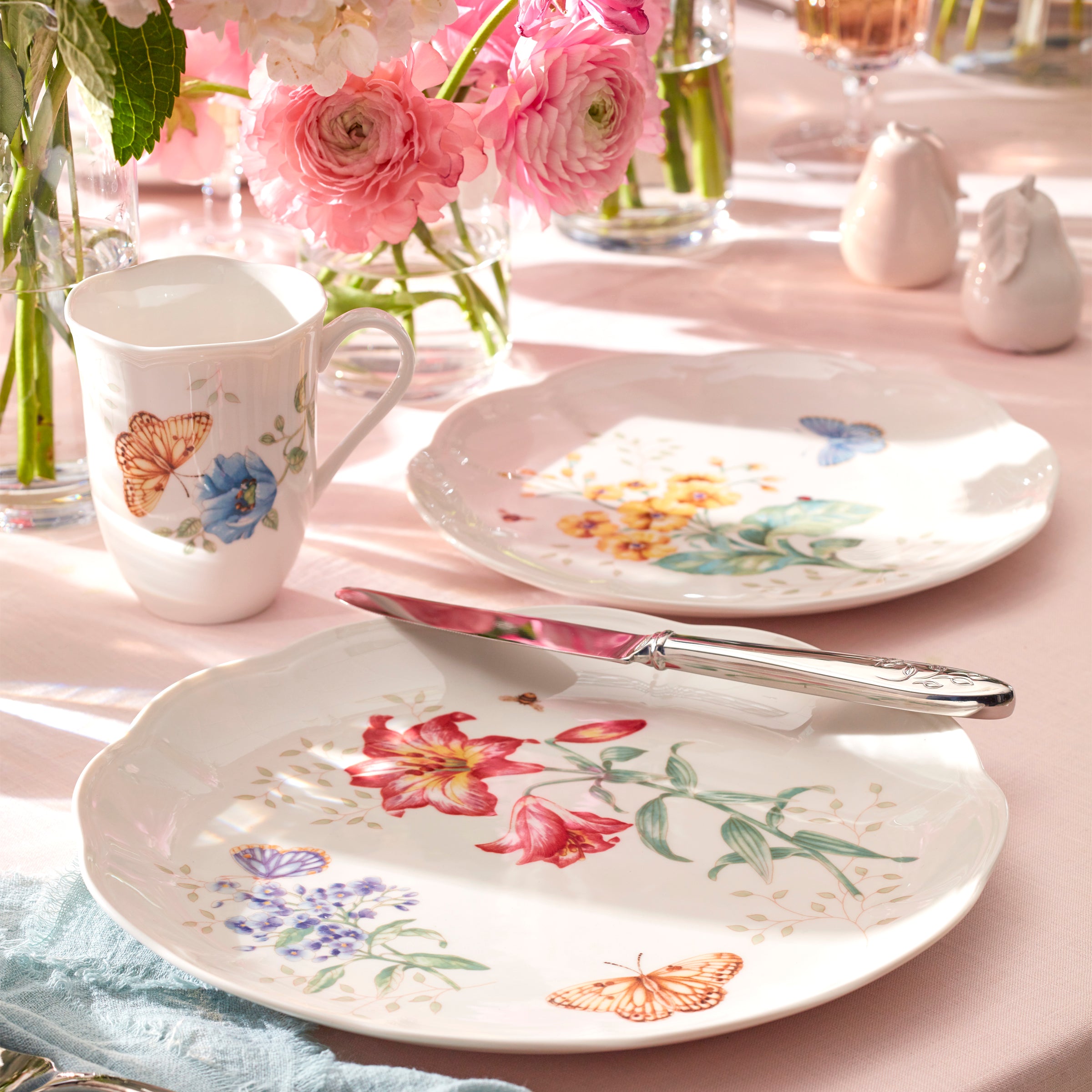 Butterfly Meadow Fritillary Dinner Plate - Elegant Floral Design Porcelain Plate for Dining, Parties & Home Decor | Perfect for Dinnerware Sets, Wedding Gifts & Table Setting