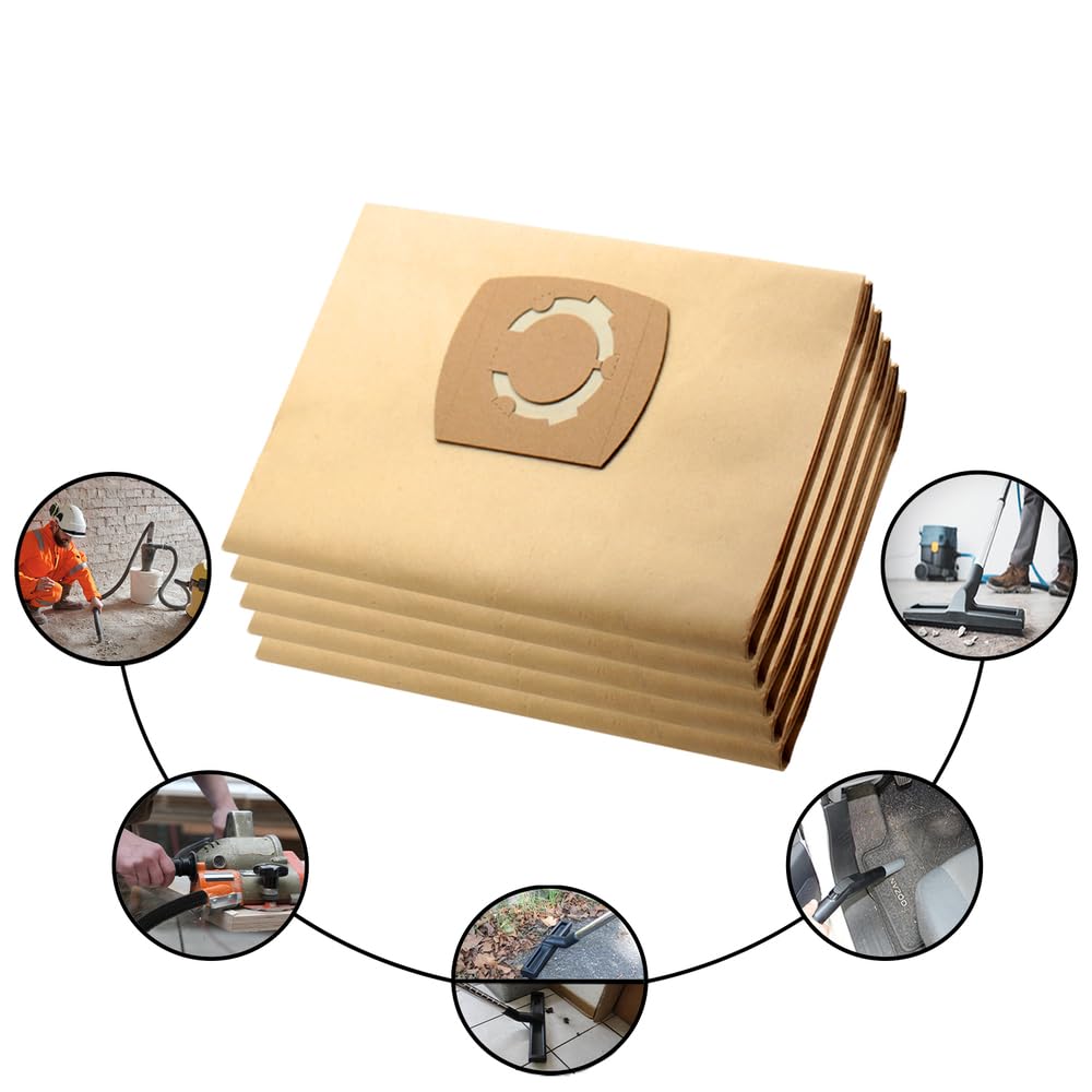 20 Pack Replacement Vacuum Cleaner Bags Compatible with Milwaukee AS 300 ELCP - Dust Collection for Home Cleaning, Workshop, and Industrial Use