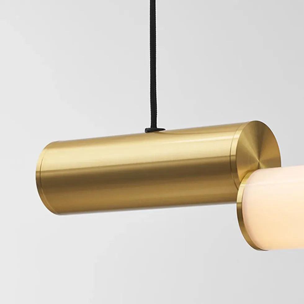 Modern Gold Tubular Elongated Kitchen Island Pendant Light - Elegant Dining Room & Bar Lighting Fixture for Home Decor