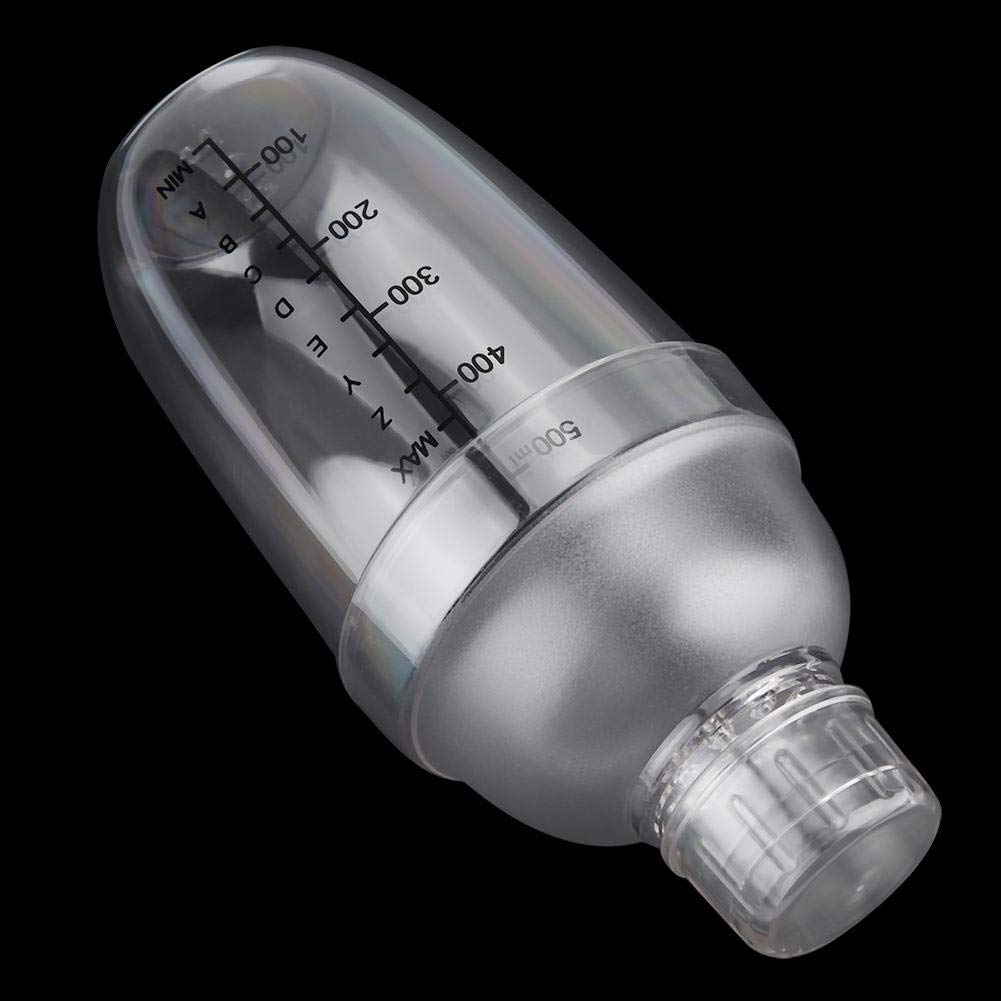 Premium 500ML Plastic Cocktail Shaker - Transparent PC Drink Mixer with Measurement Scales & Leak-Proof Lid - Perfect for Milk Tea, Cocktails, Protein Shakes & Bar Use at Home or Professional Bartending