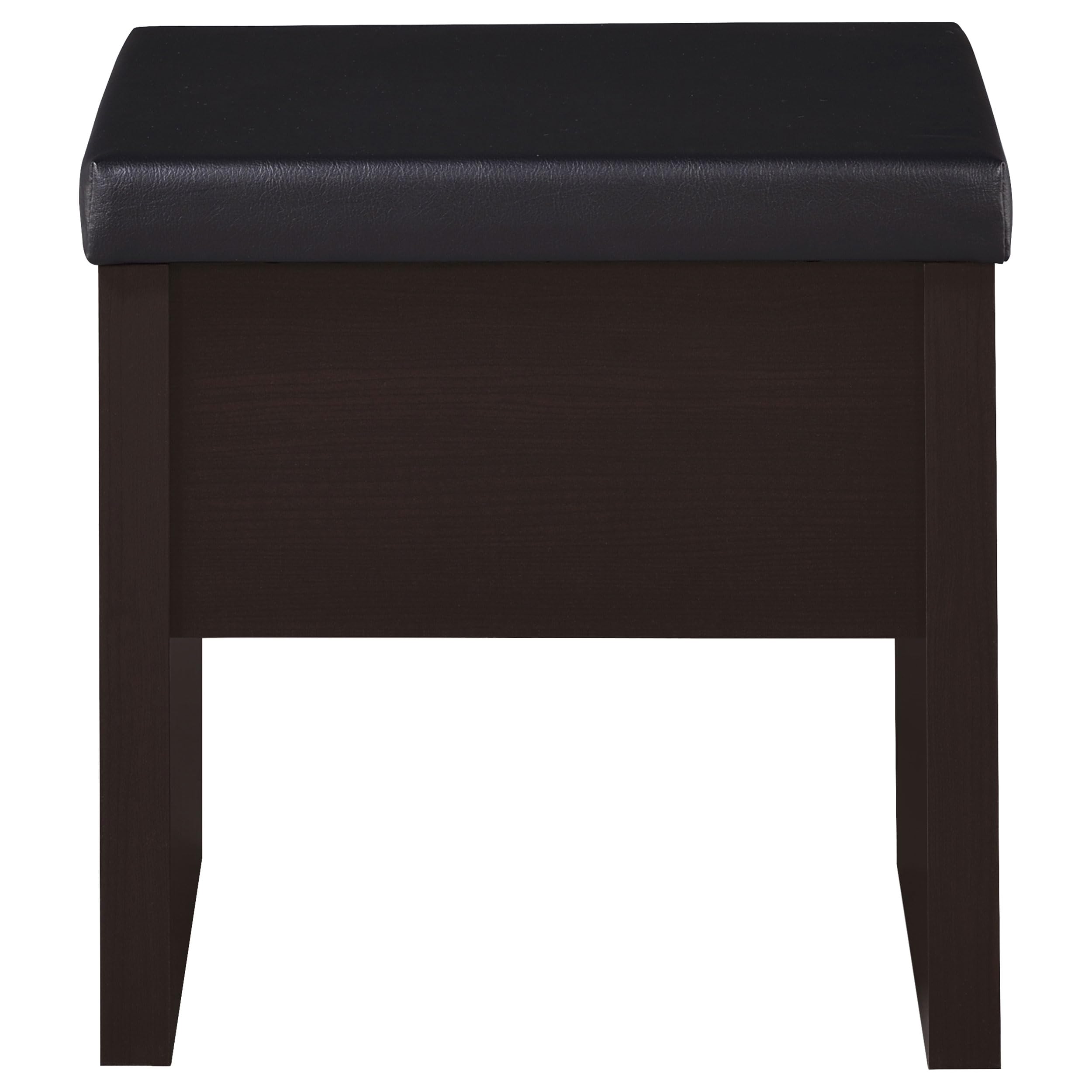 Coaster Home Furnishings Harvey Contemporary 3-Piece Vanity Desk Set with Storage Mirror & Stool in Cappuccino - Perfect for Makeup, Dressing Room & Bedroom Organization (Model 300289)