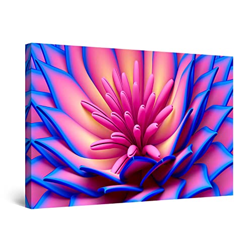 Pink Flower Blue
