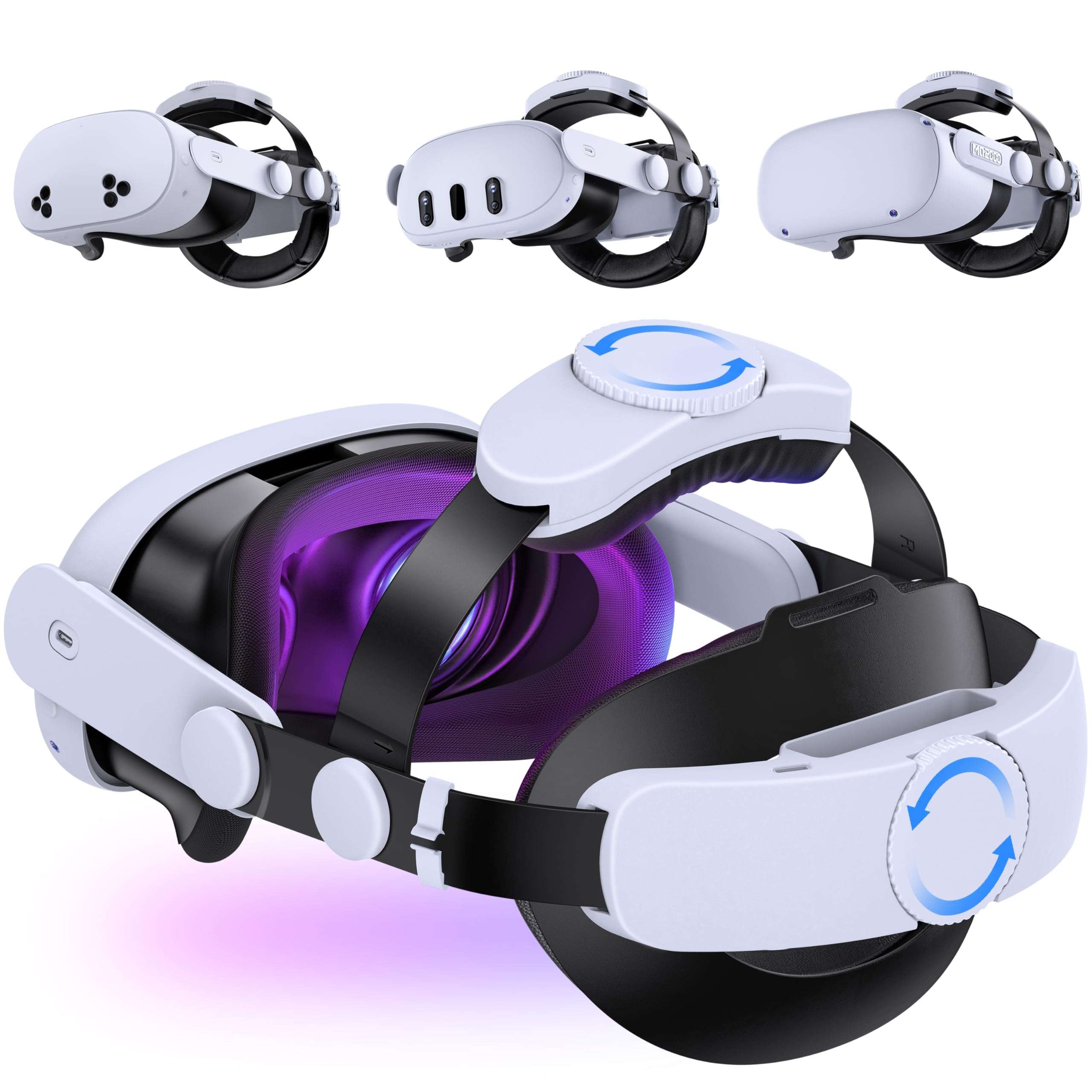 Meta Quest 3S/Quest 3/Quest 2 Comfort Head Strap - Adjustable VR Headset Accessory with Double Knobs for Enhanced Support & Pressure Relief | Perfect for Extended Gaming, VR Fitness & Immersive Experiences