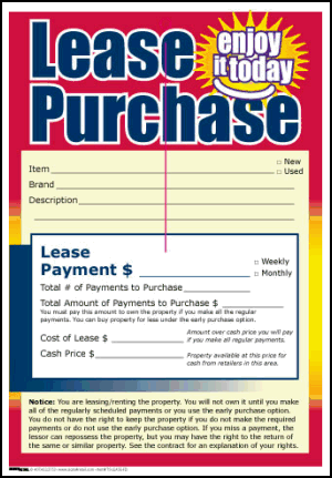 100-Pack Sale Tags with Lease Purchase Full Disclosure - Retail Pricing Labels for Stores, Boutiques & Flea Markets