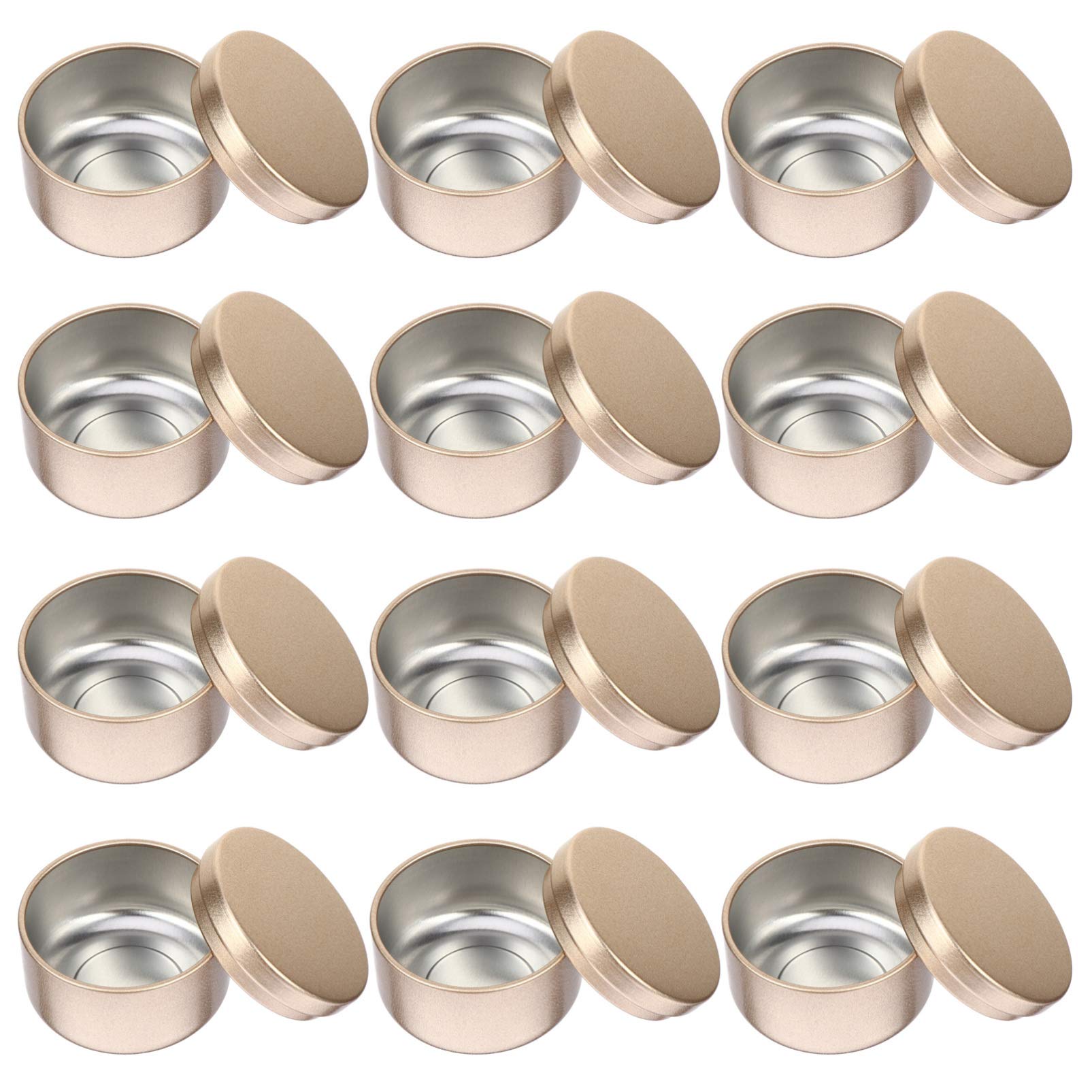SEWACC 12-Pack Empty Aluminum Candle Tins with Lids - 50ml Round Metal Candle Containers for DIY Candle Making, Wax Melts & Home Decor