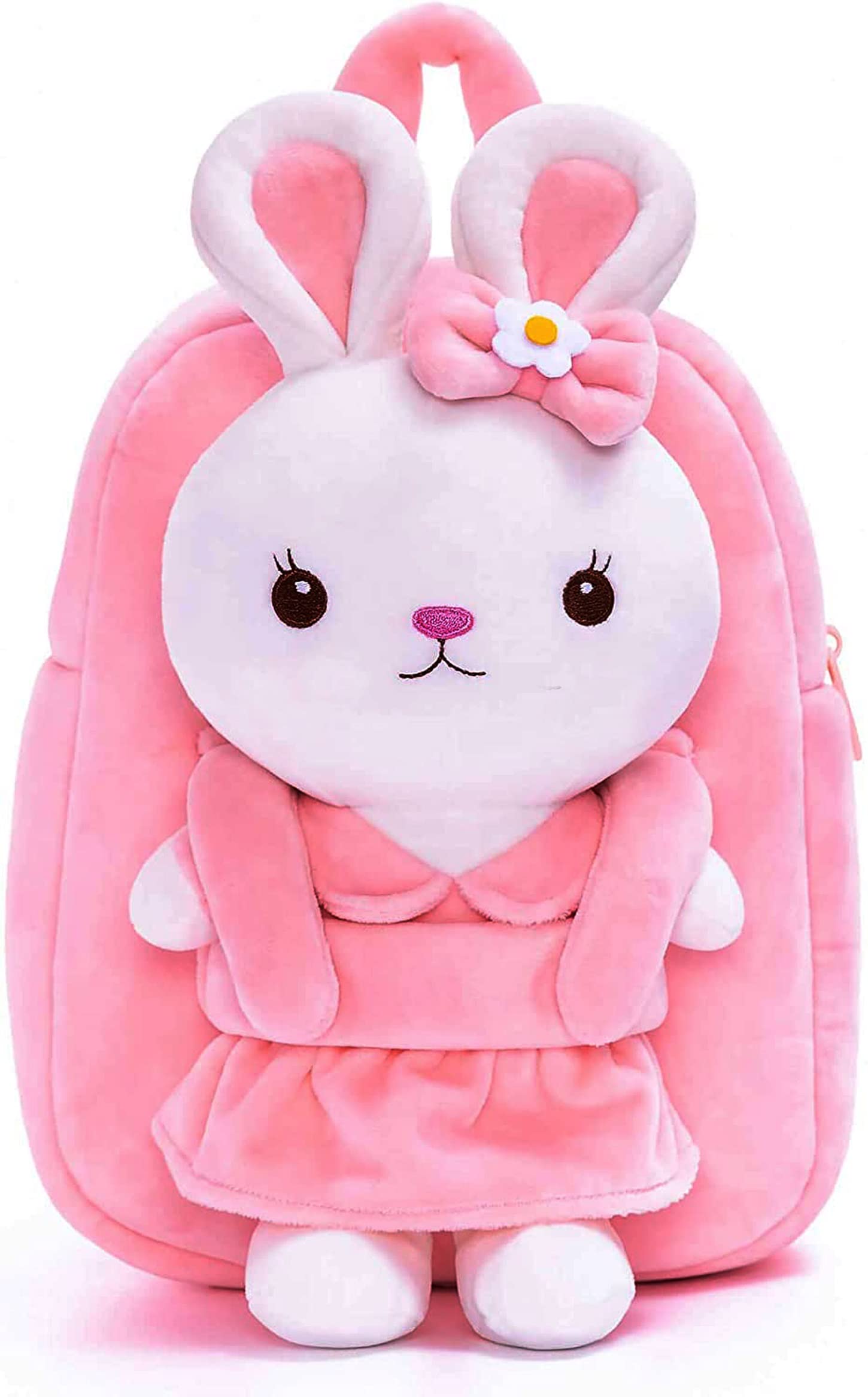 Frantic Kids Velvet School Backpack - Soft Plush Cute Preschool Bag for Baby Girls & Boys (2-5 Years) | Ideal for School, Travel, Picnic & Daily Use
