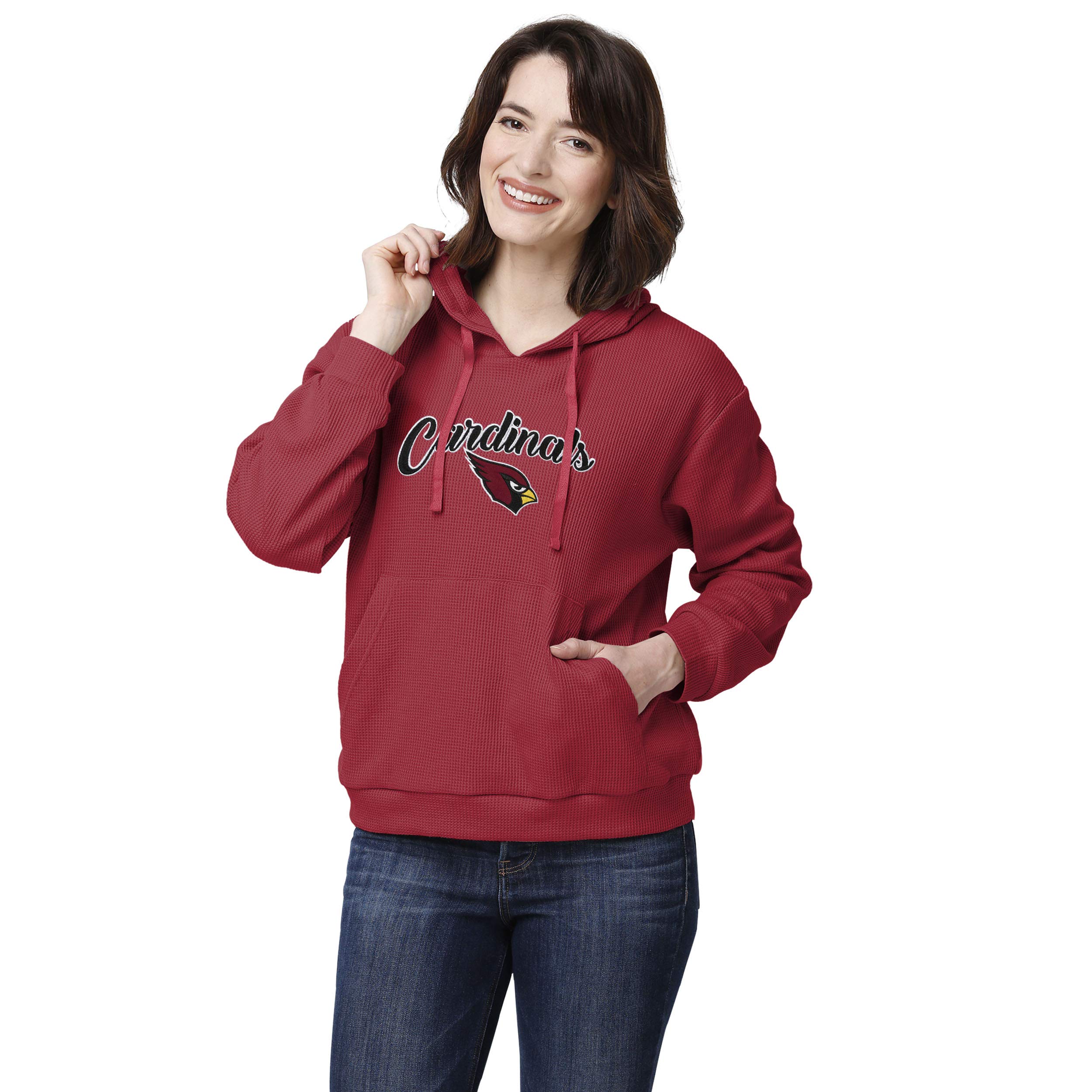 FOCO Women's Team Color Waffle Knit Lounge Sweater - Cozy Pullover for Casual Wear, Game Day & Relaxing at Home
