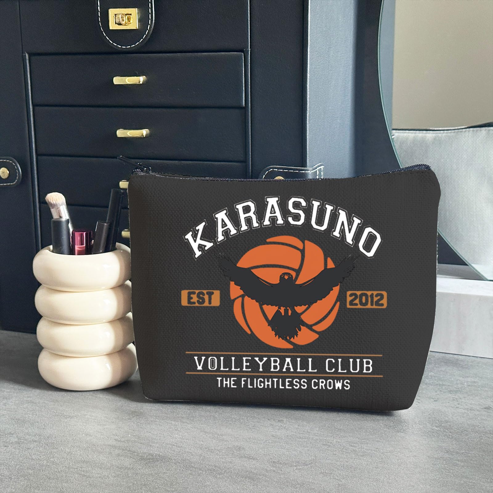 Anime Volleyball Club Makeup Bag - Japanese Style Cosmetic Pouch for Haikyuu Fans | Perfect for School, Gym & Travel Organizer