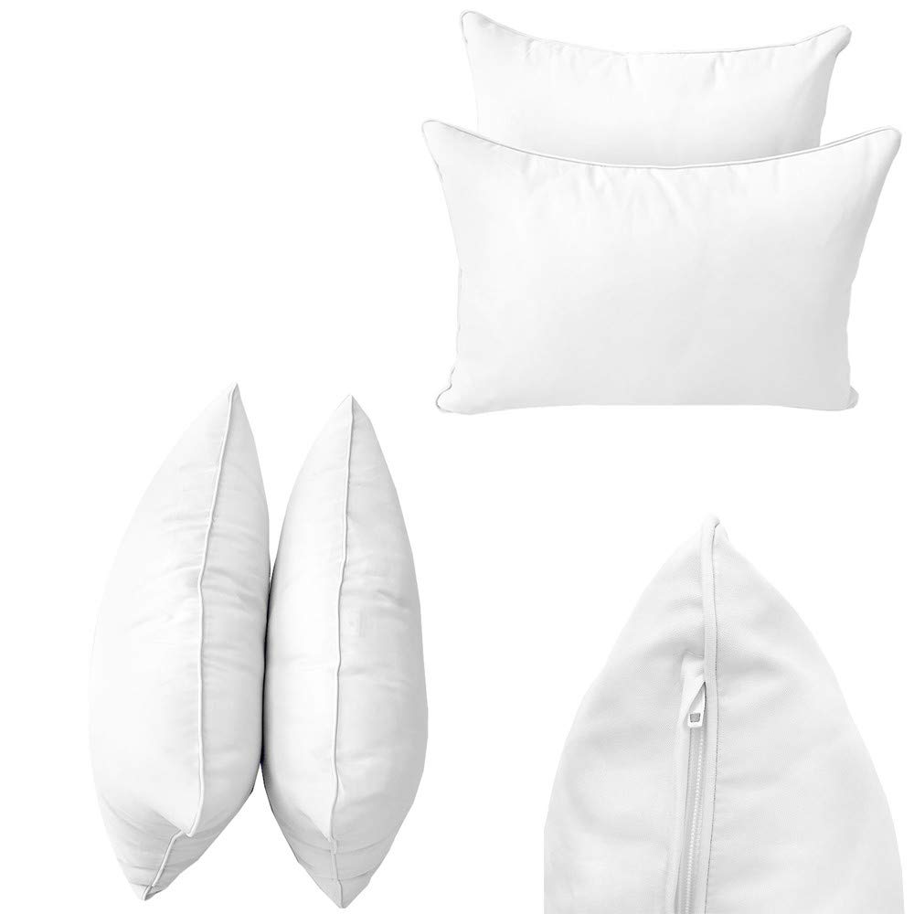 Prolinemax Outdoor Style 4-Piece Full Piped Trim Daybed Mattress Cover Set with Bolster Pillow - Fitted Sheet AD106 - Perfect for Patio, Sunroom, and Guest Bed Decor