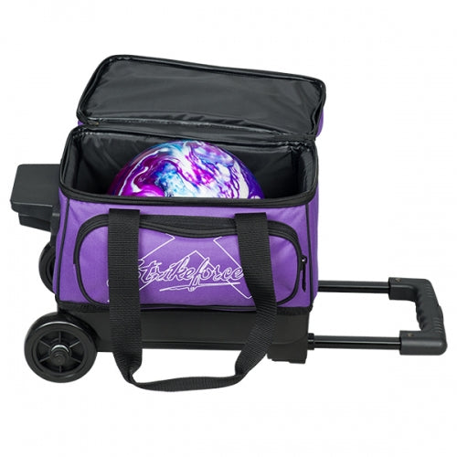 KR Strikeforce Hybrid Single Purple Bowling Ball Roller Bag - Durable Bowling Accessory for League Play & Tournament Travel