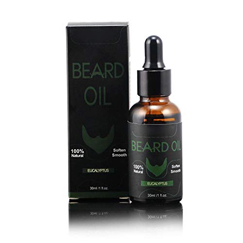 4 Types Natural Ingredient Beard Oil for Men - Eucalyptus Scented Beard Conditioner & Nourishing Care - Perfect for Daily Grooming & Styling