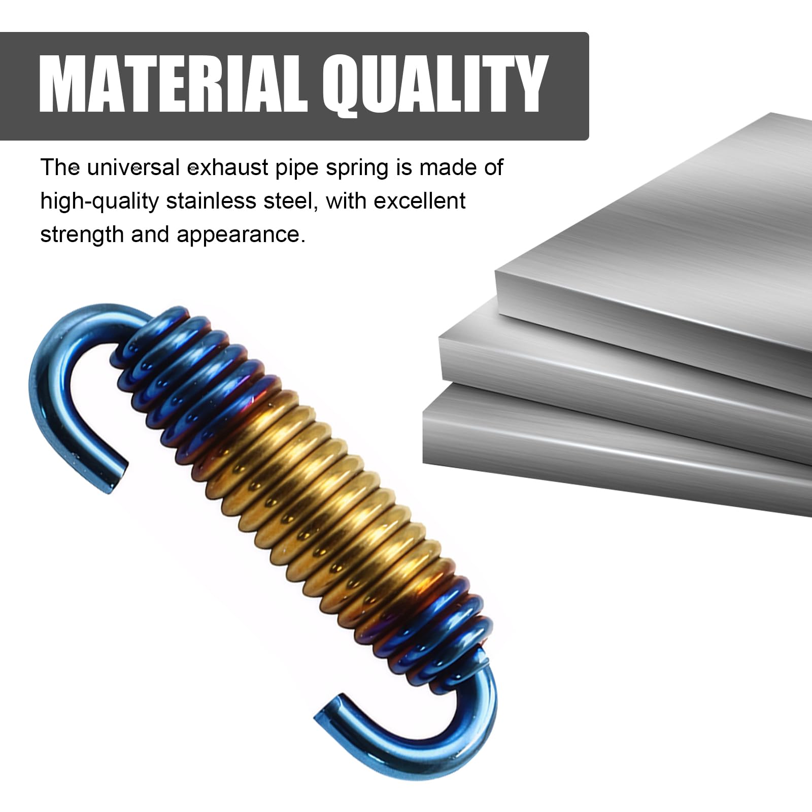 Stainless Steel Exhaust Pipe Spring Hook for Motorcycles, Scooters, ATVs - Durable Fastener for Muffler Repair