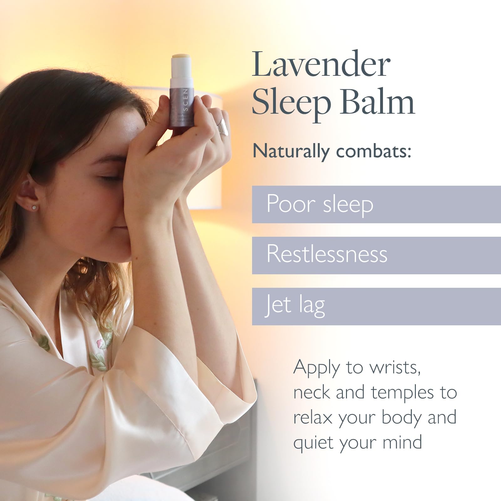 Scentered Aromatherapy Balm Stick - Natural Lavender Essential Oil Roll On for Better Sleep & Relaxation - Organic Sleep Aid with Palmarosa & Ylang Ylang - Perfect Aromatherapy Gift for Women - Ideal for Nighttime Routine, Travel & Stress Relief